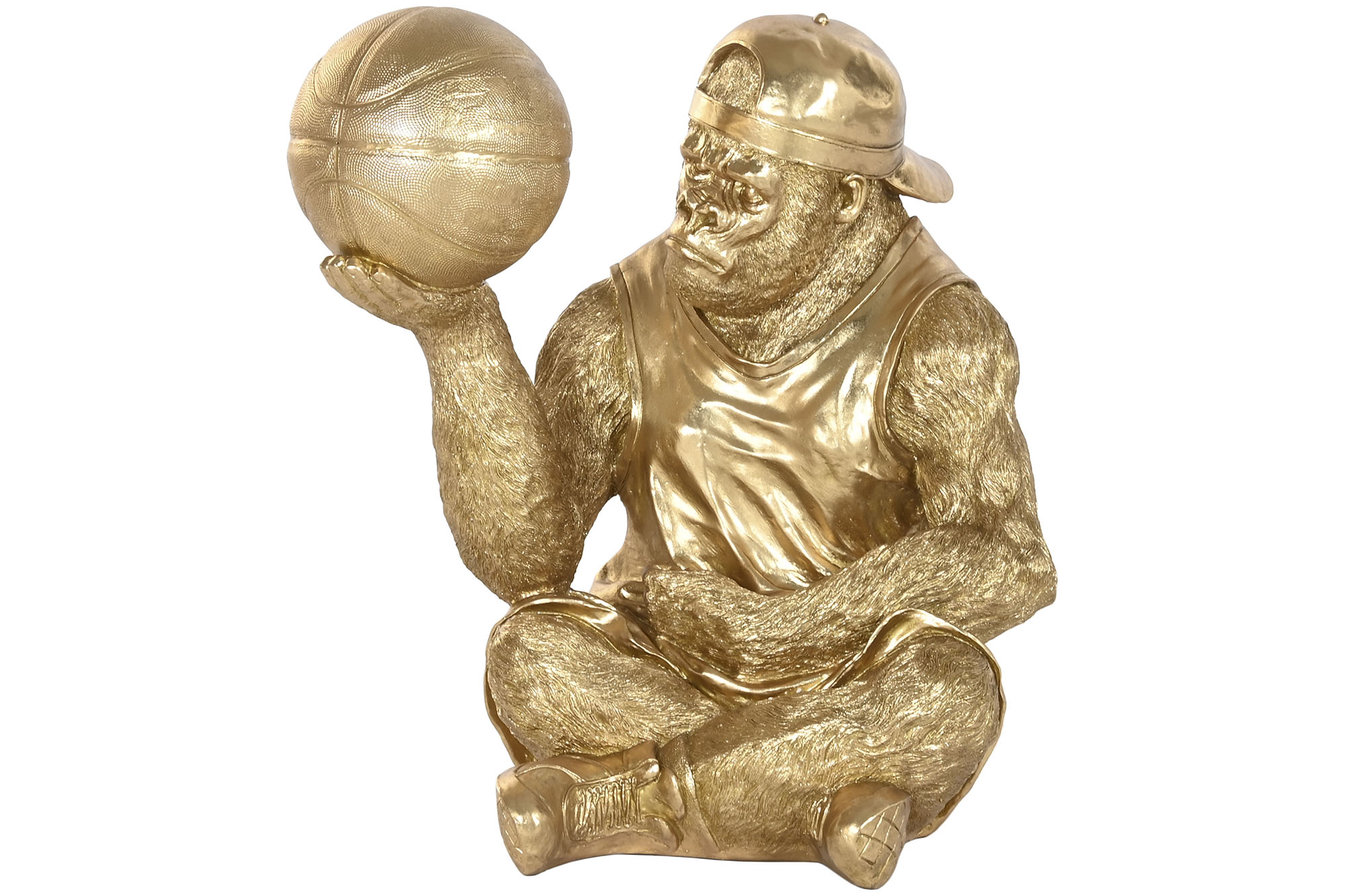 FIGURA RESINA 54X46X60,5 GORILA DORADO