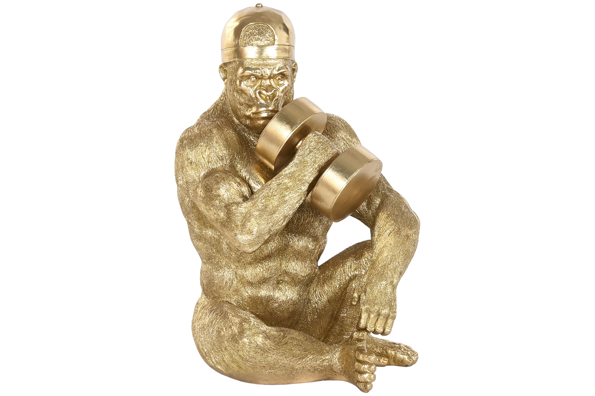 FIGURA RESINA 44X38X61,5 GORILA DORADO