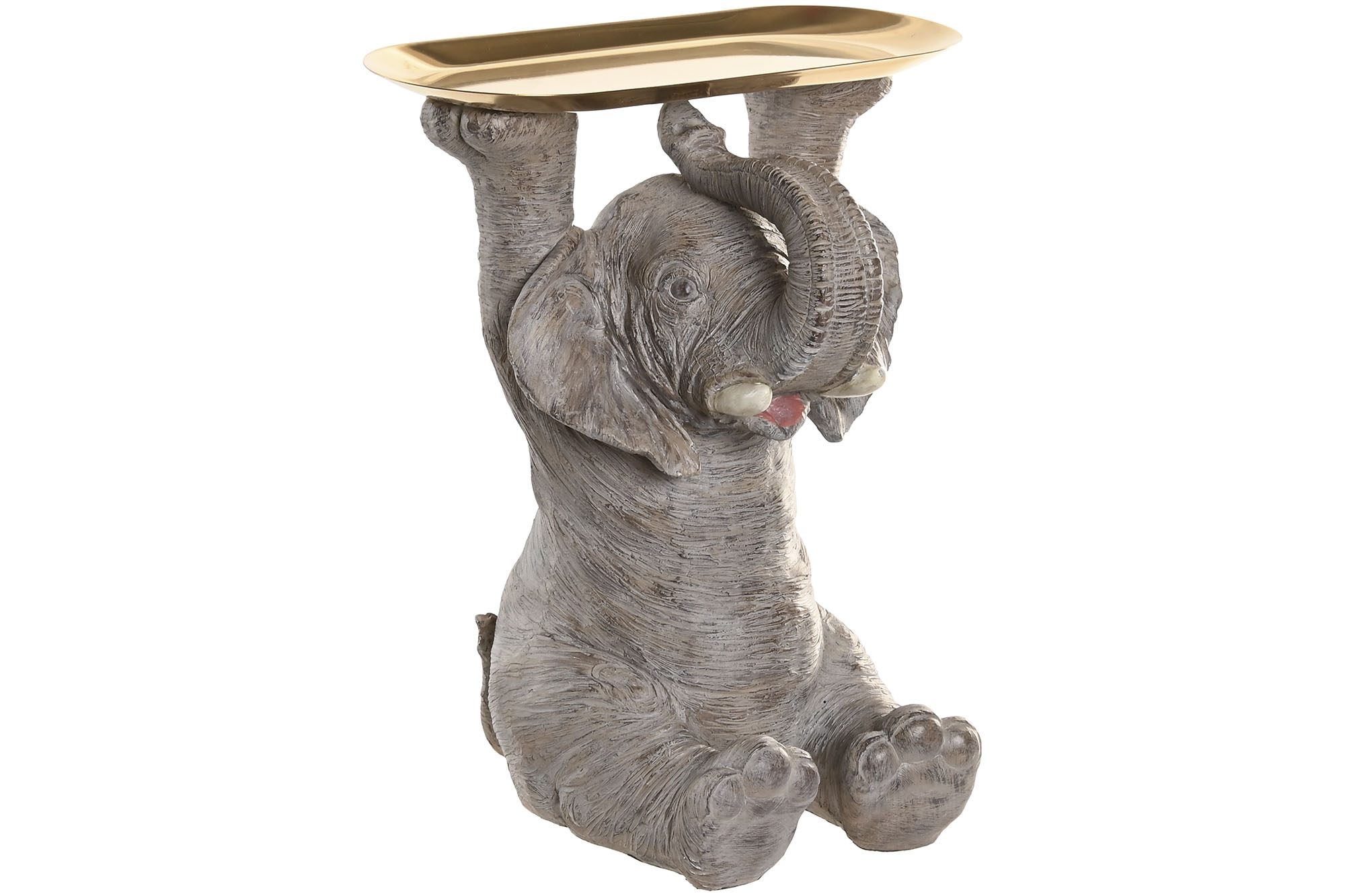 FIGURA RESINA METAL 30,5X23X34,5 ELEFANTE GRIS