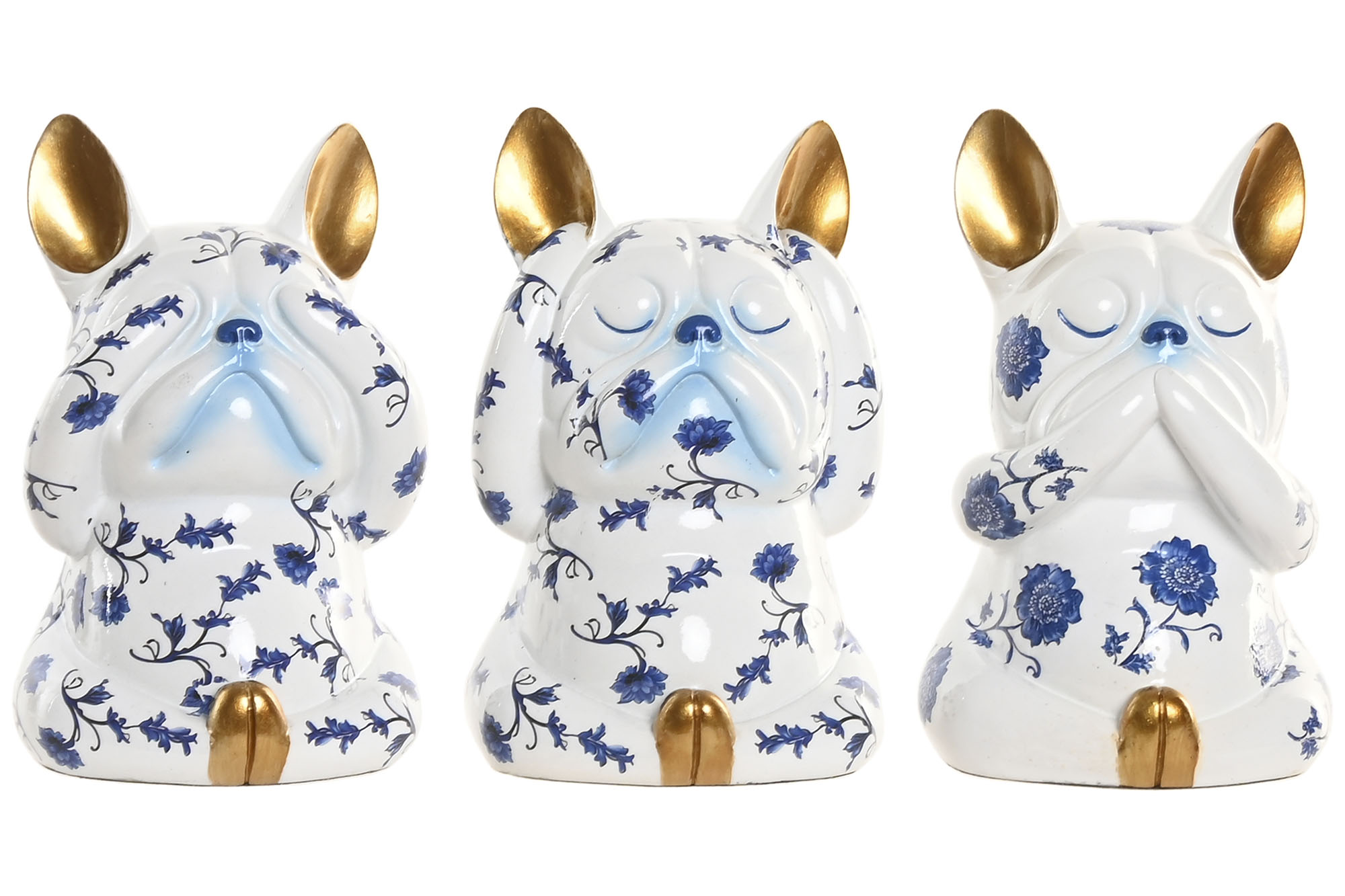 FIGURA RESINA 11X10X15 BULLDOG DORADO 3 SURT.