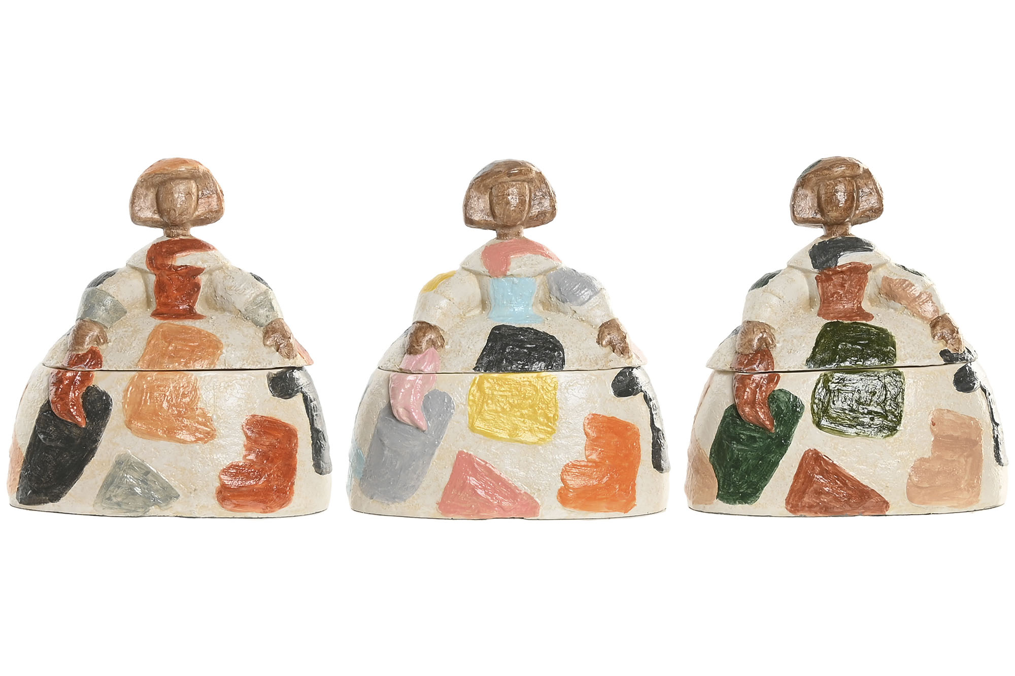FIGURA RESINA 17,5X10,5X19 DAMAS 3 SURT.