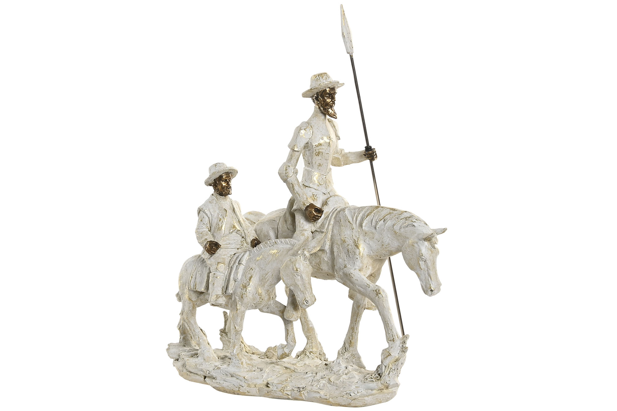 FIGURA RESINA 28,5X13X33 QUIJOTE BLANCO