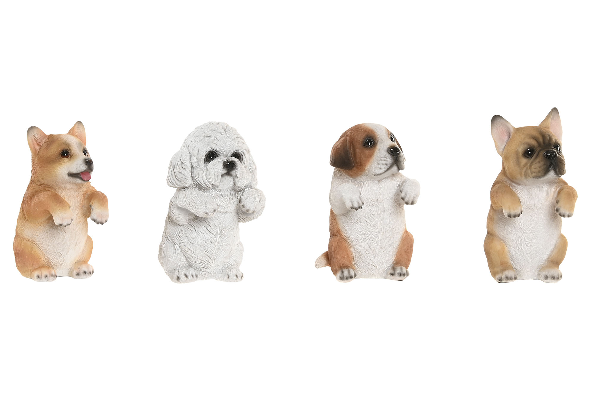 FIGURA RESINA 8X8X14 PERRO MACETA 4 SURT.