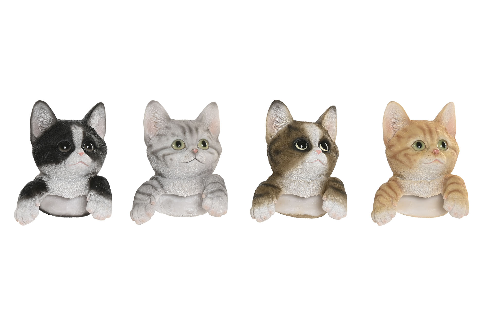 FIGURA RESINA 8X8X10 GATO MACETA 4 SURT.