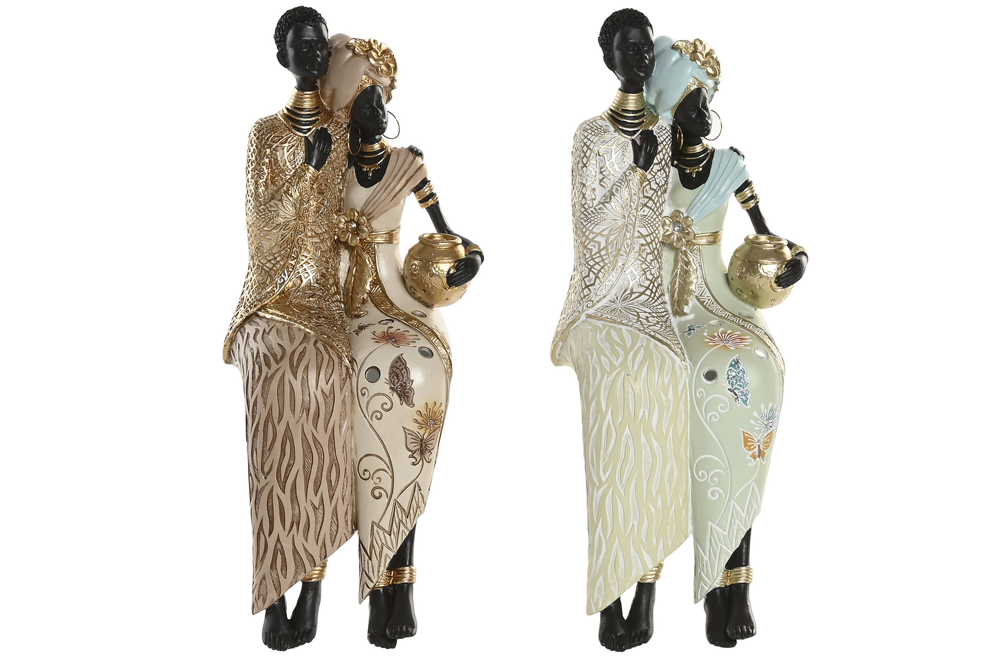 FIGURA RESINA 11,5X11,5X29,5 AFRICANA 2 SURT.