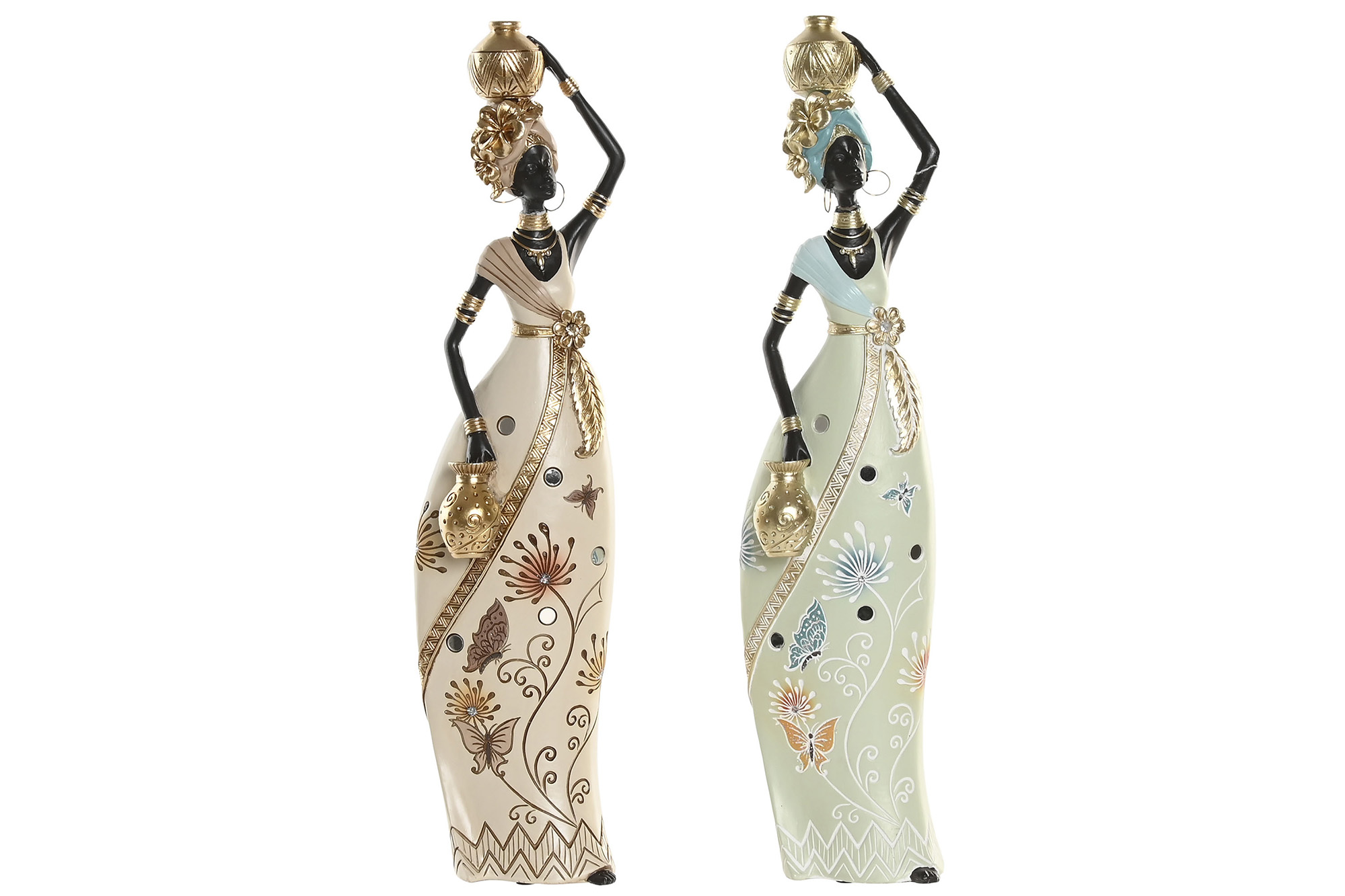 FIGURA RESINA 10X7,5X41 AFRICANA 2 SURT.