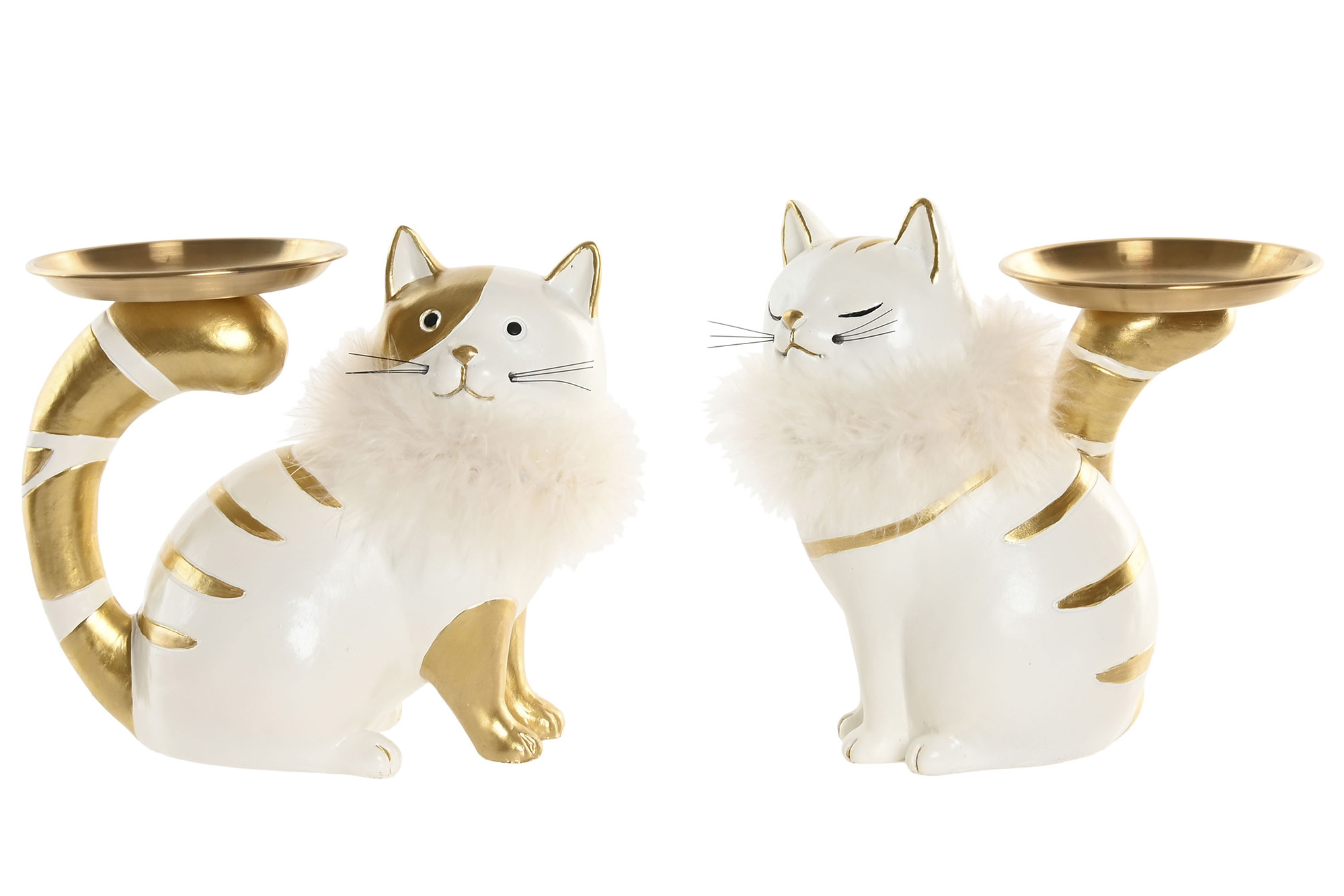 FIGURA RESINA 21X10,5X17 GATO BANDEJA 2 SURT.