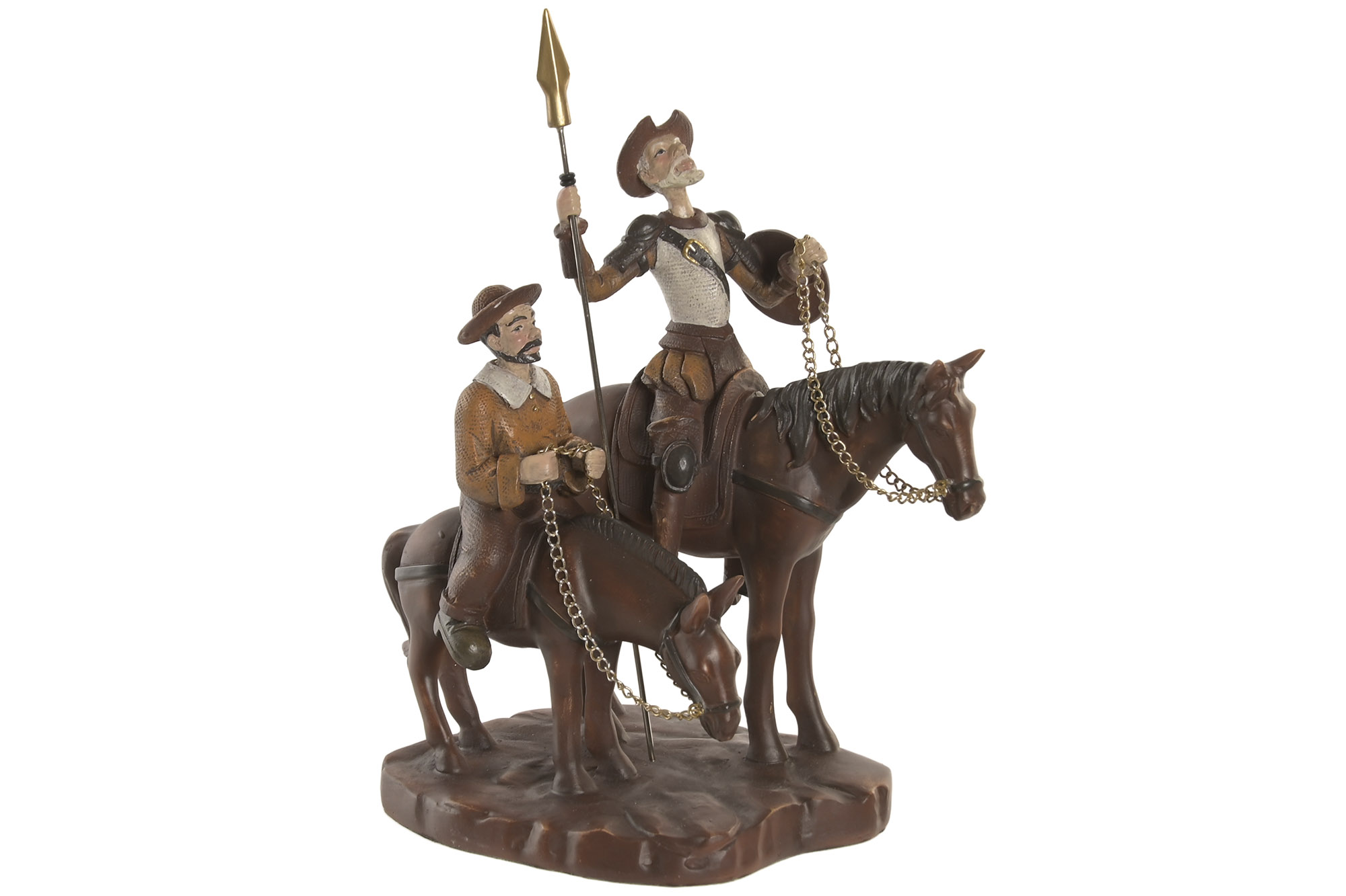 FIGURA RESINA 20,5X15X23 QUIJOTE / SANCHO PANZA