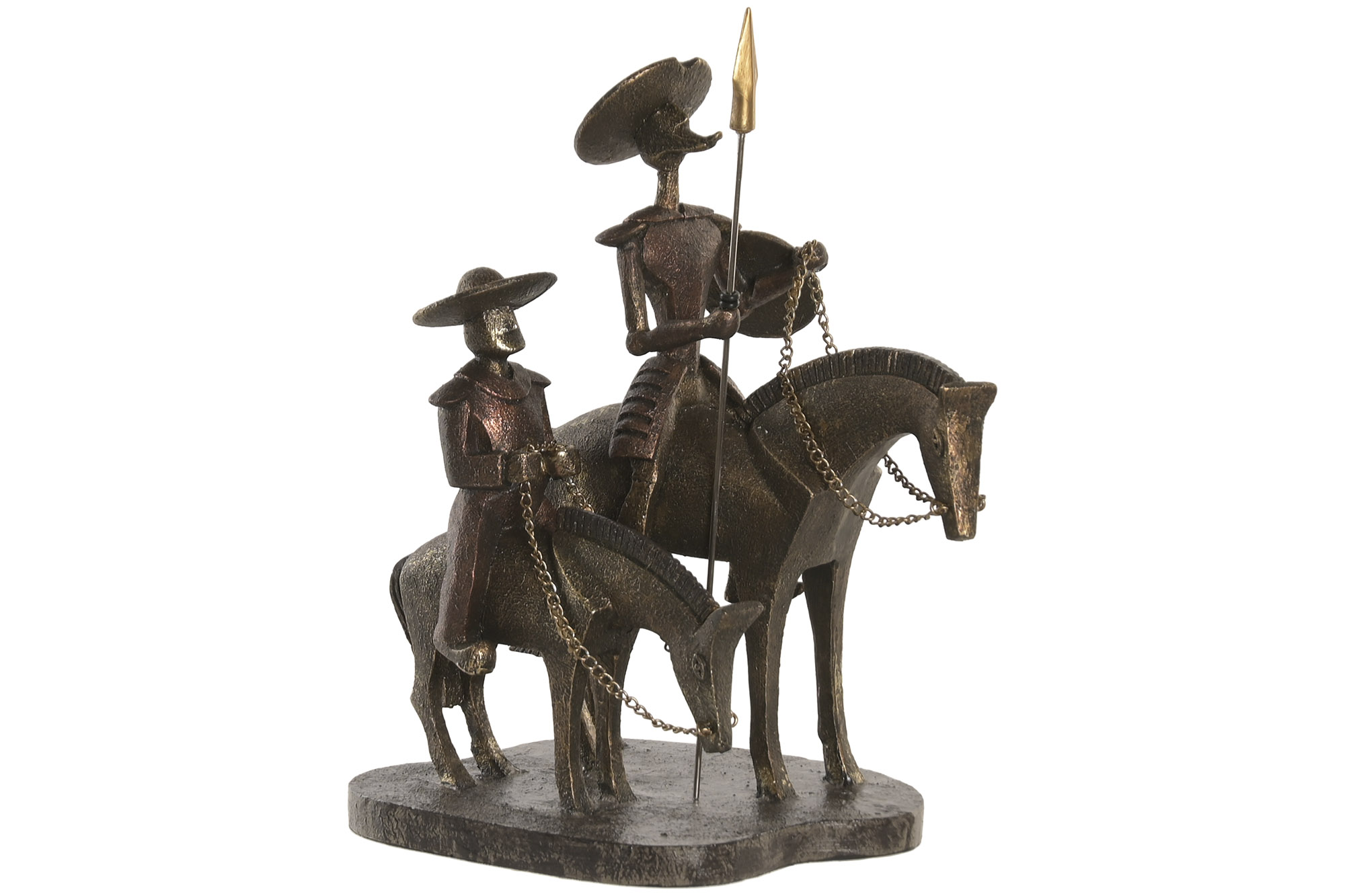 FIGURA RESINA 20,5X15X23 QUIJOTE / SANCHO PANZA