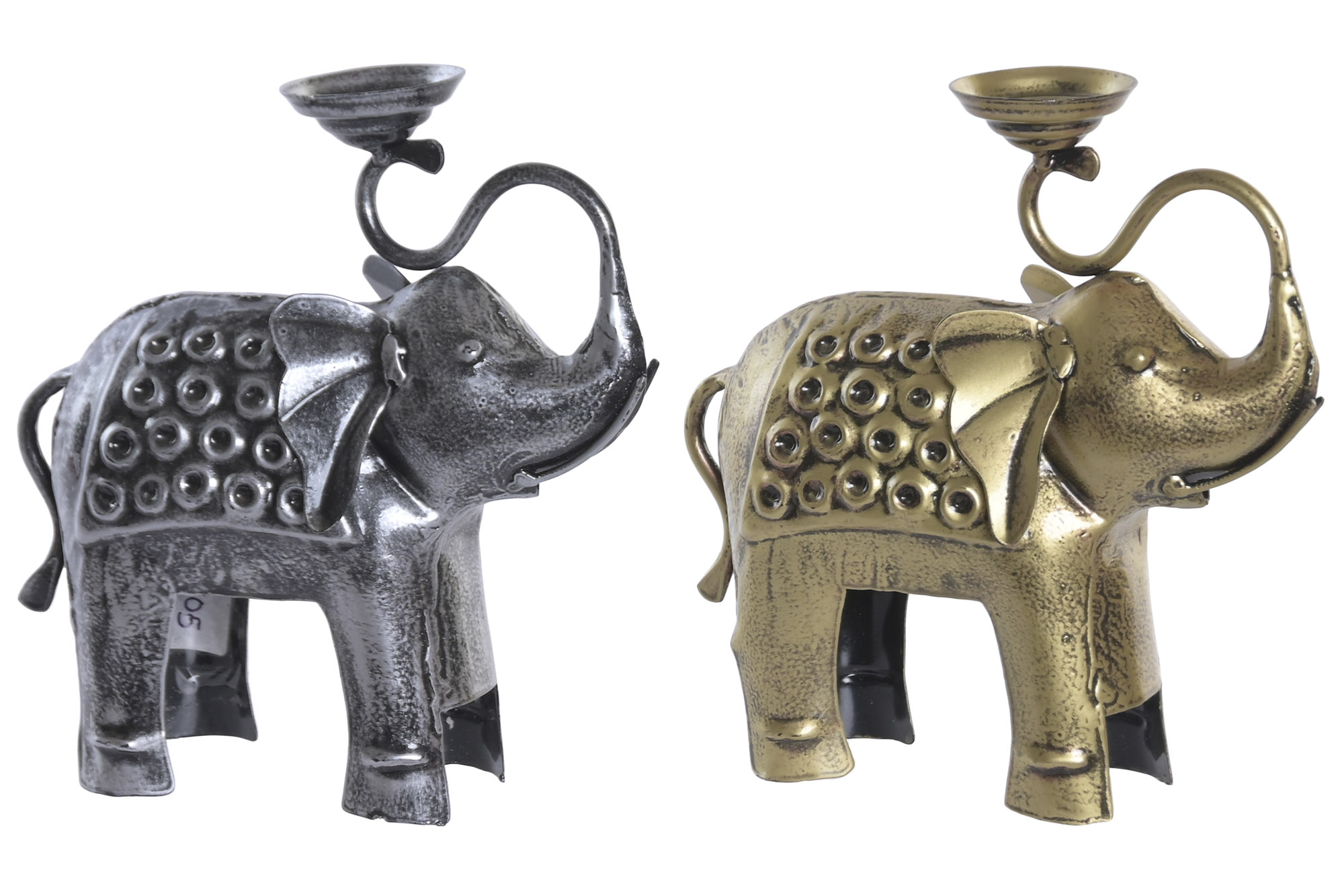 FIGURA HIERRO 18X7X18 ELEFANTE PORTAVELA 2 SURT.