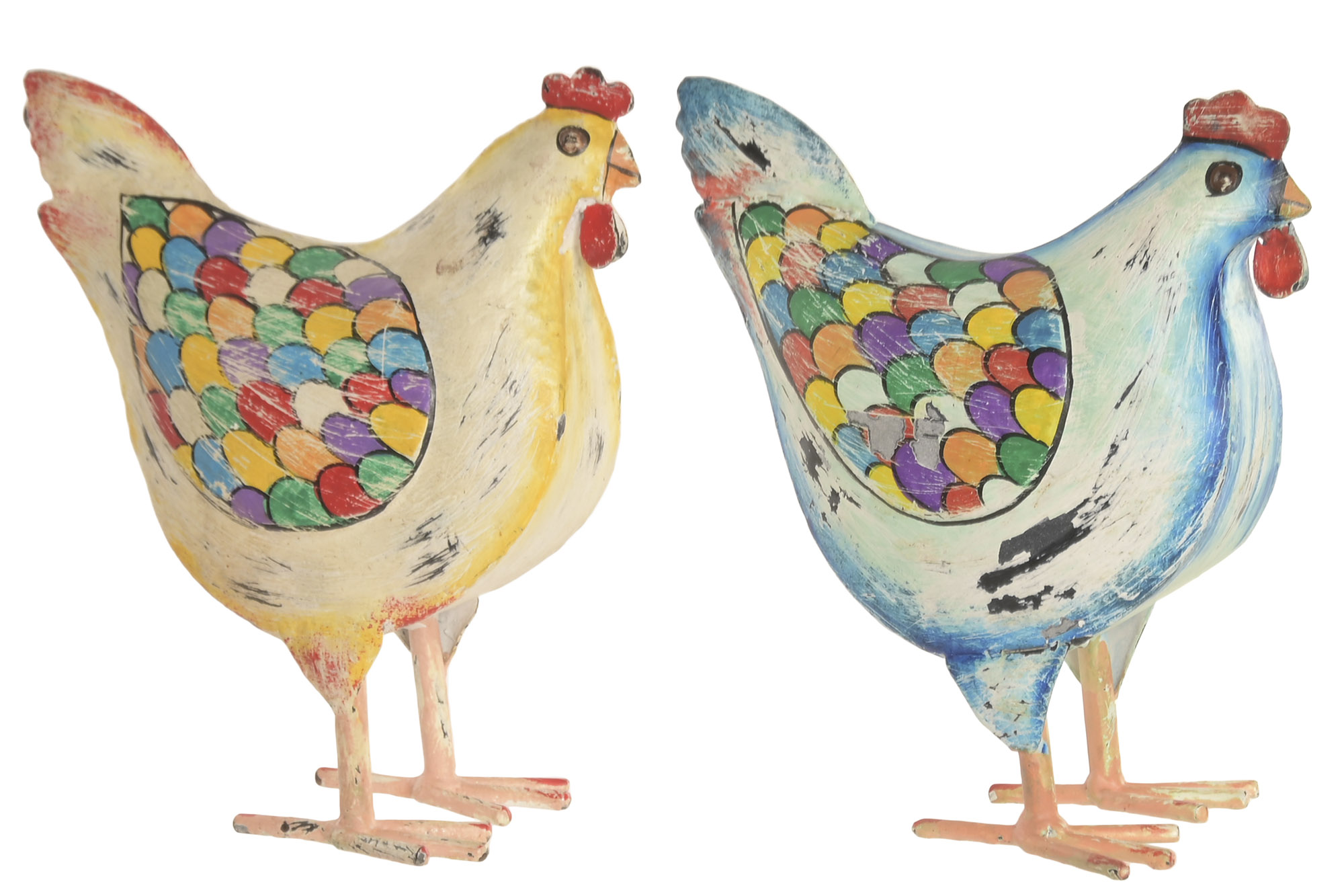 FIGURA METAL 23X13X25 GALLINA 2 SURT.