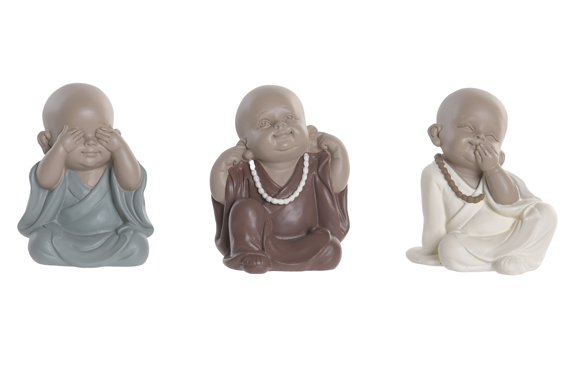 FIGURA RESINA 8,5X7X9,7 MONJE 3 SURT.