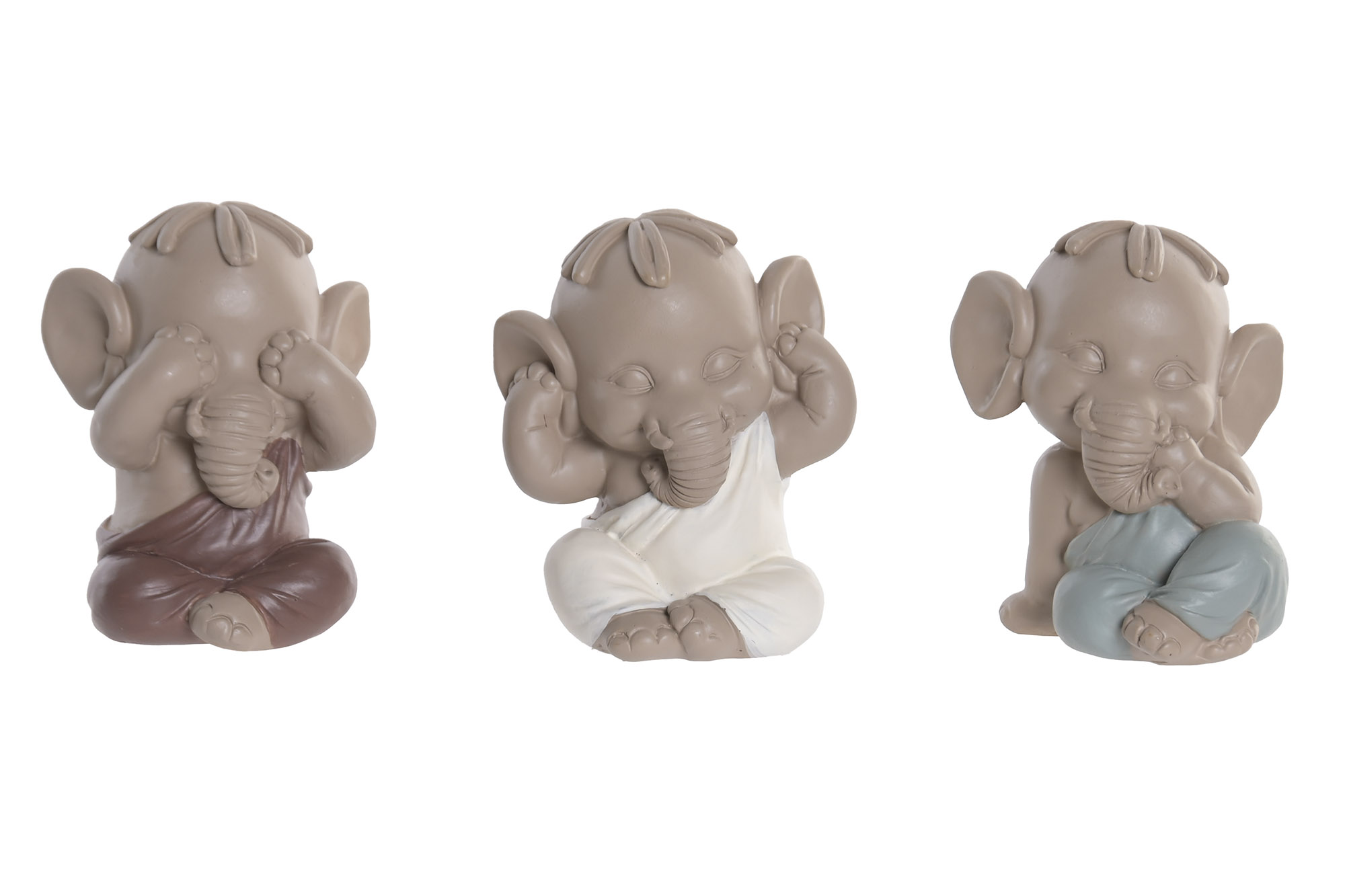 FIGURA RESINA 7,5X6,5X9 ELEFANTE 3 SURT.