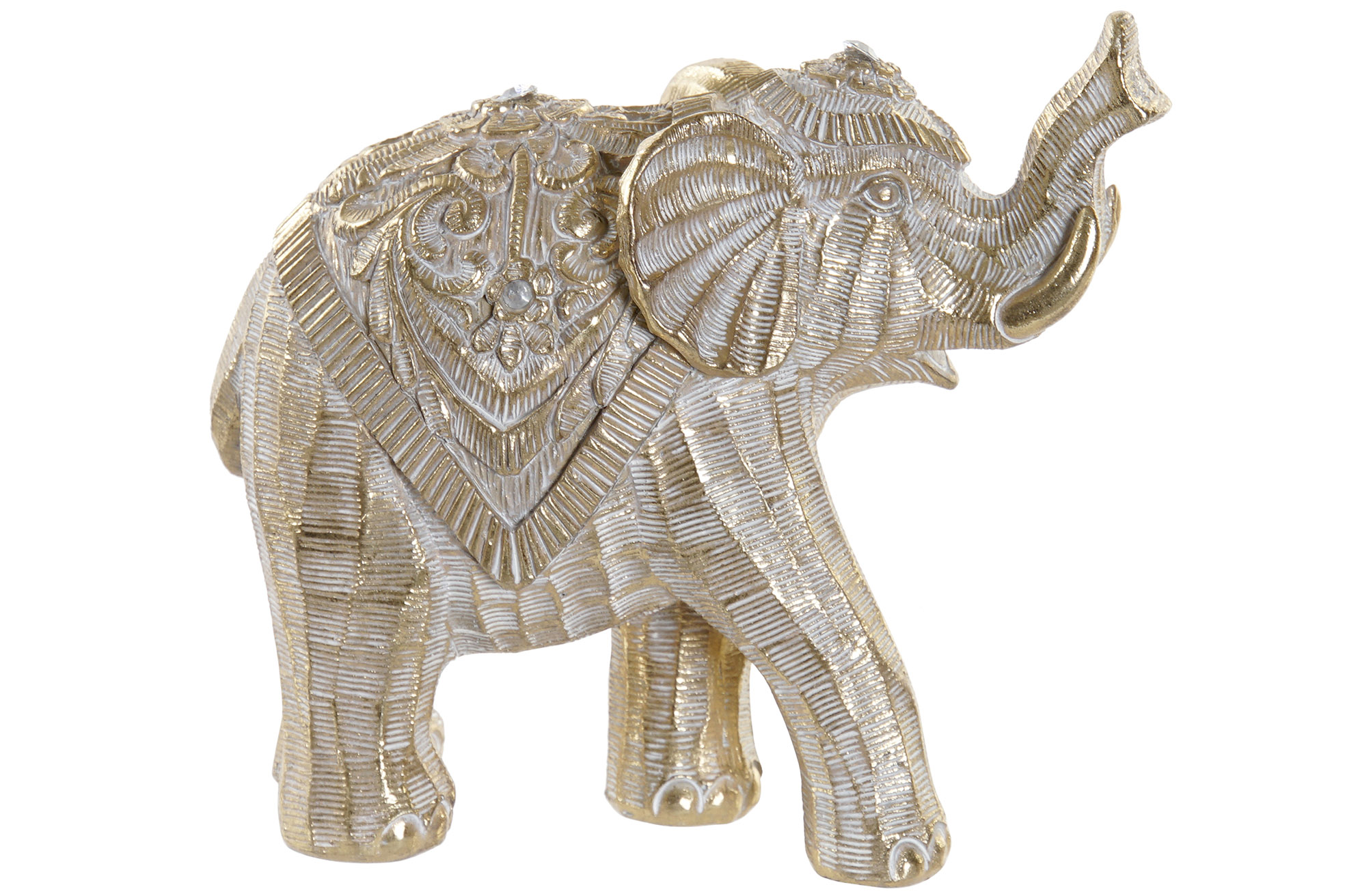 FIGURA RESINA 17X7,5X15 ELEFANTE ENVEJECIDO BLANCO