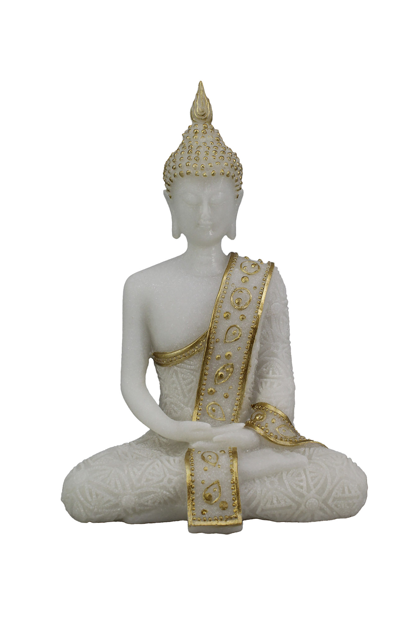 FIGURA RESINA 15,5X11,5X23 BUDA DORADO BLANCO