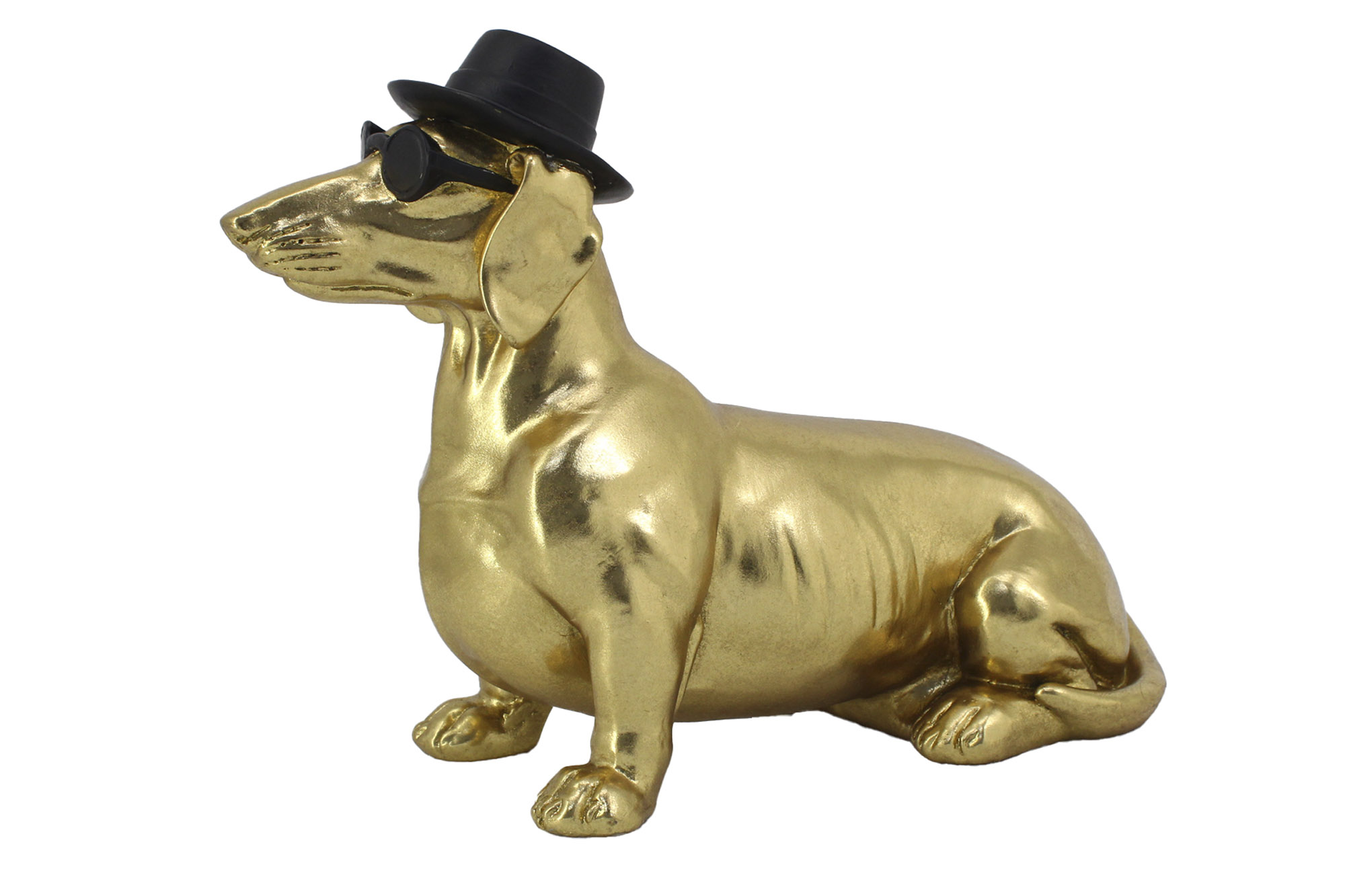 FIGURA RESINA 32X14X24 PERRO DORADO