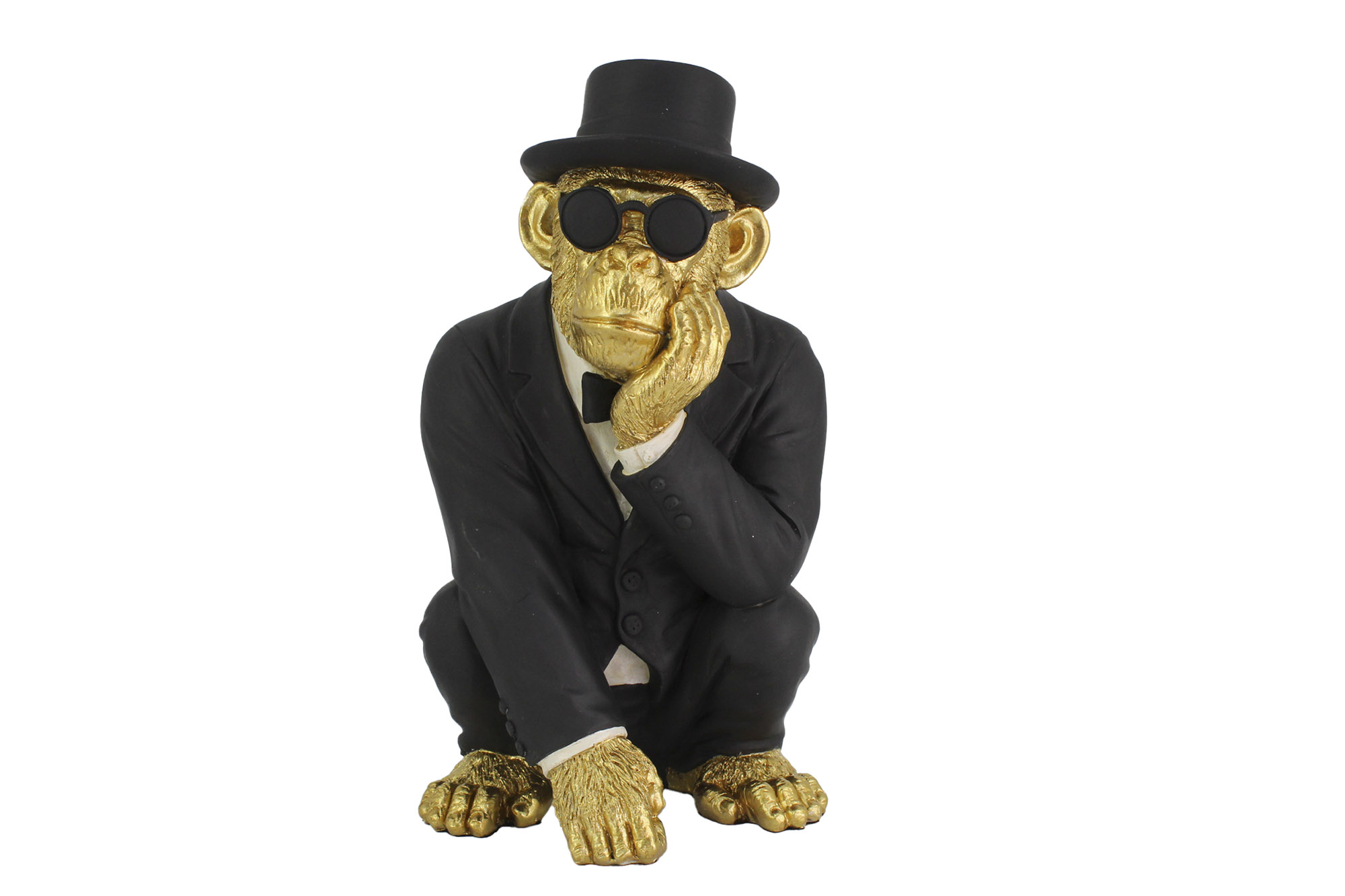 FIGURA RESINA 21,5X20,5X37 MONO DORADO