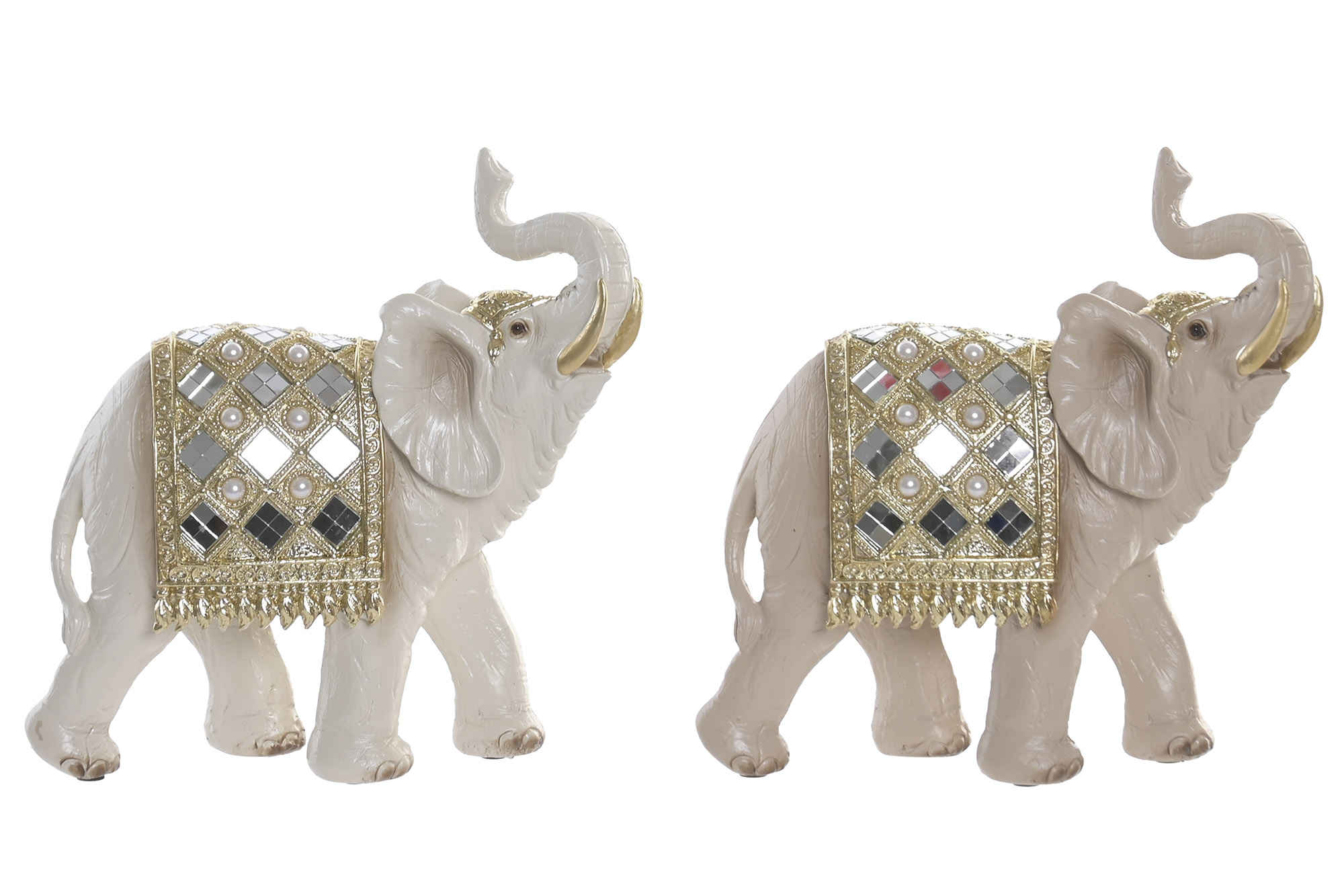 FIGURA RESINA 22X8X22,5 ELEFANTE DORADO 2 SURT.
