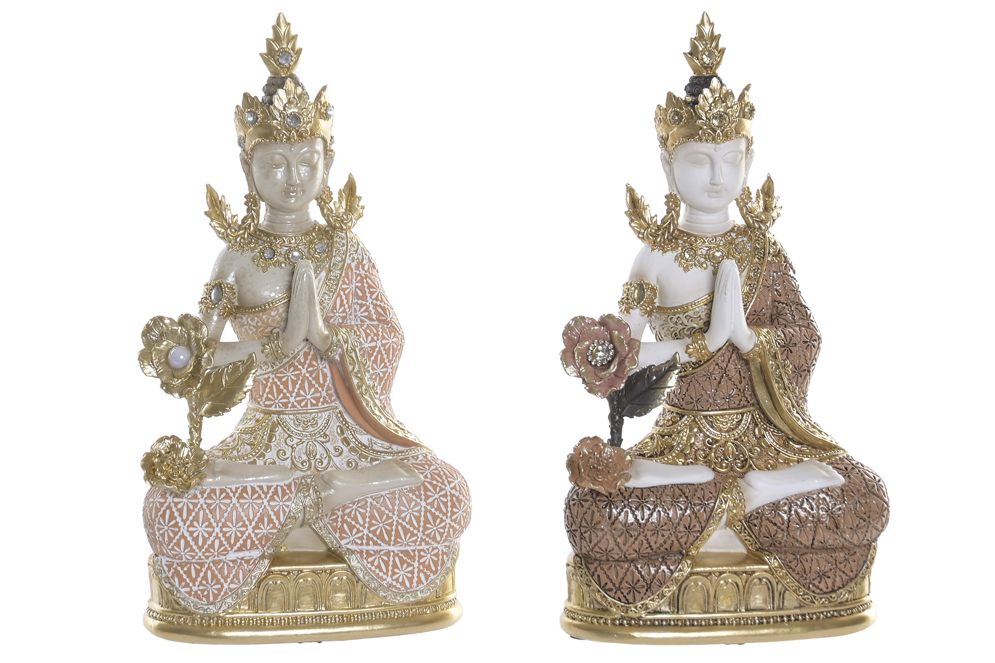 FIGURA RESINA 13,5X6,5X25 BUDA DORADO 2 SURT.