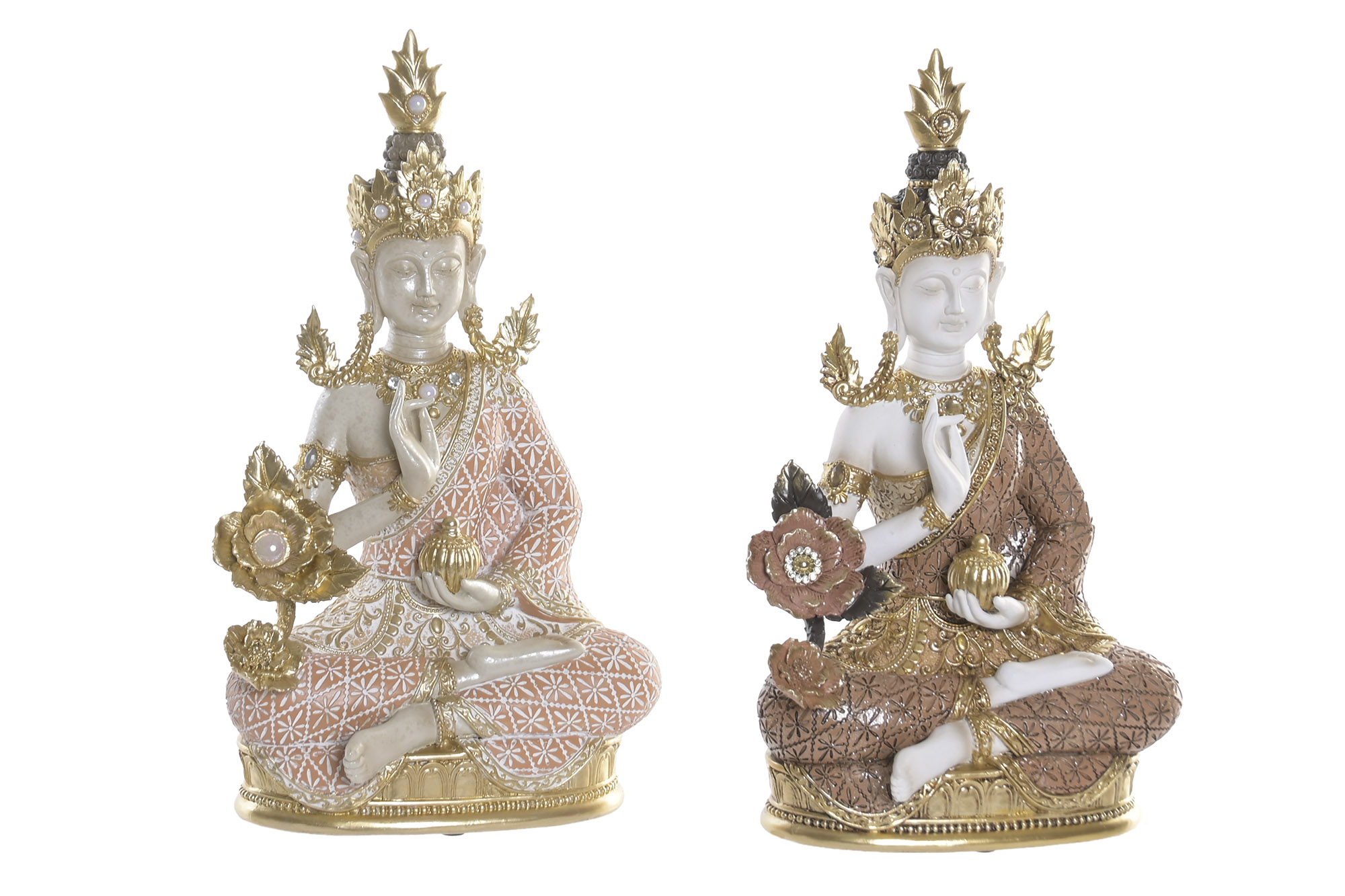 FIGURA RESINA 18,5X11X32 BUDA DORADO 2 SURT.