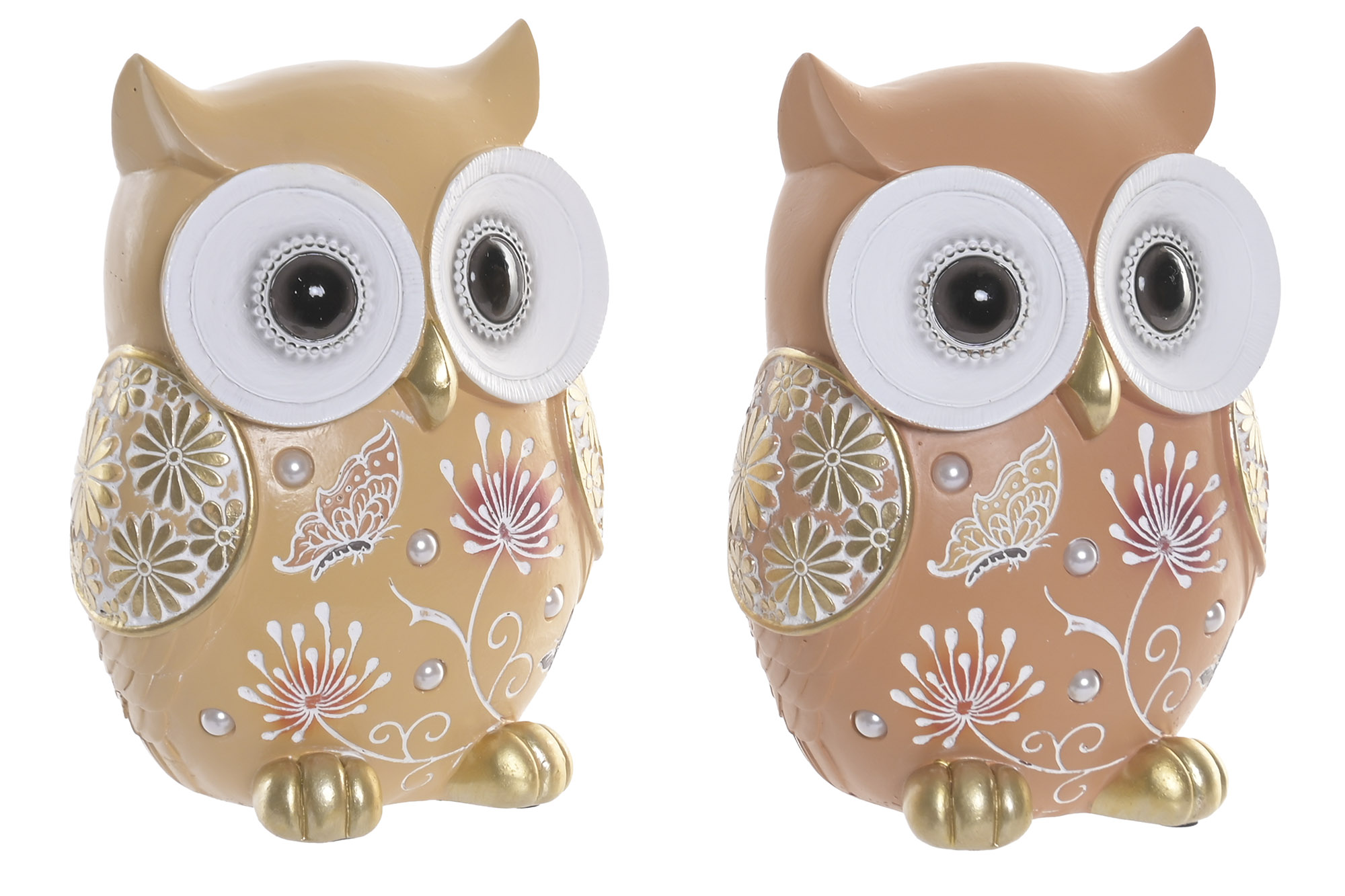 FIGURA RESINA 12,5X9,5X17,5 BUHO DORADO 2 SURT.