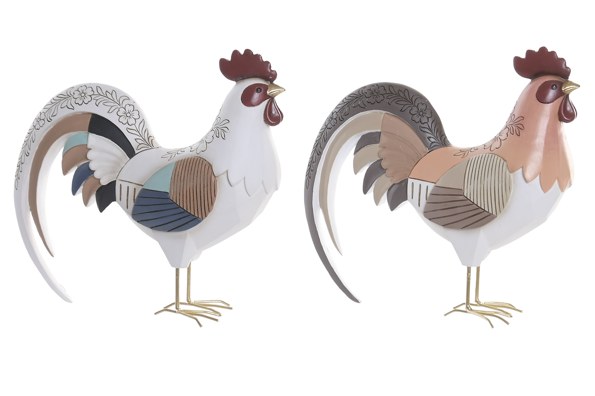 FIGURA RESINA 25X8X24 GALLO DORADO 2 SURT.