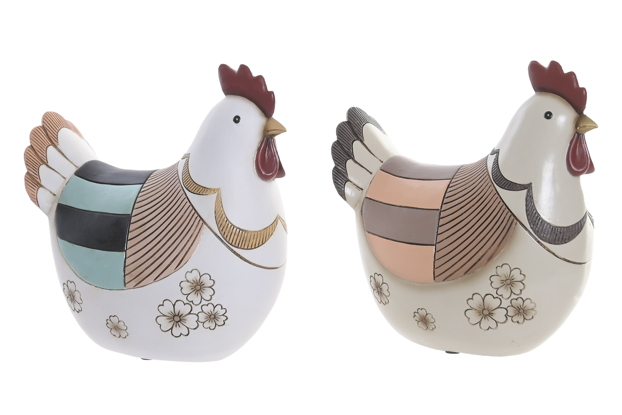 FIGURA RESINA 19,5X10,5X20 GALLINA DORADO 2 SURT.
