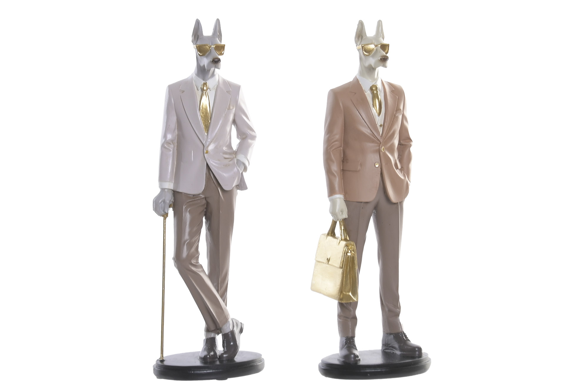 FIGURA RESINA 9X6,5X28,5 PERRO DORADO 2 SURT.