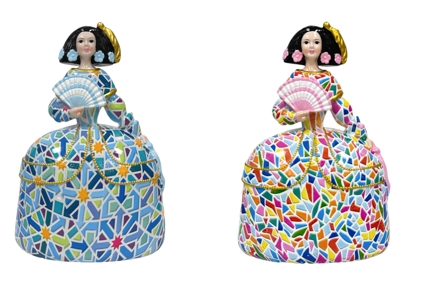 FIGURA RESINA 14X10,5X20 DAMA 2 SURT.