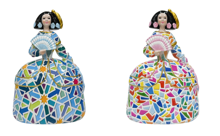 FIGURA RESINA 10,5X7,5X15 DAMA 2 SURT.