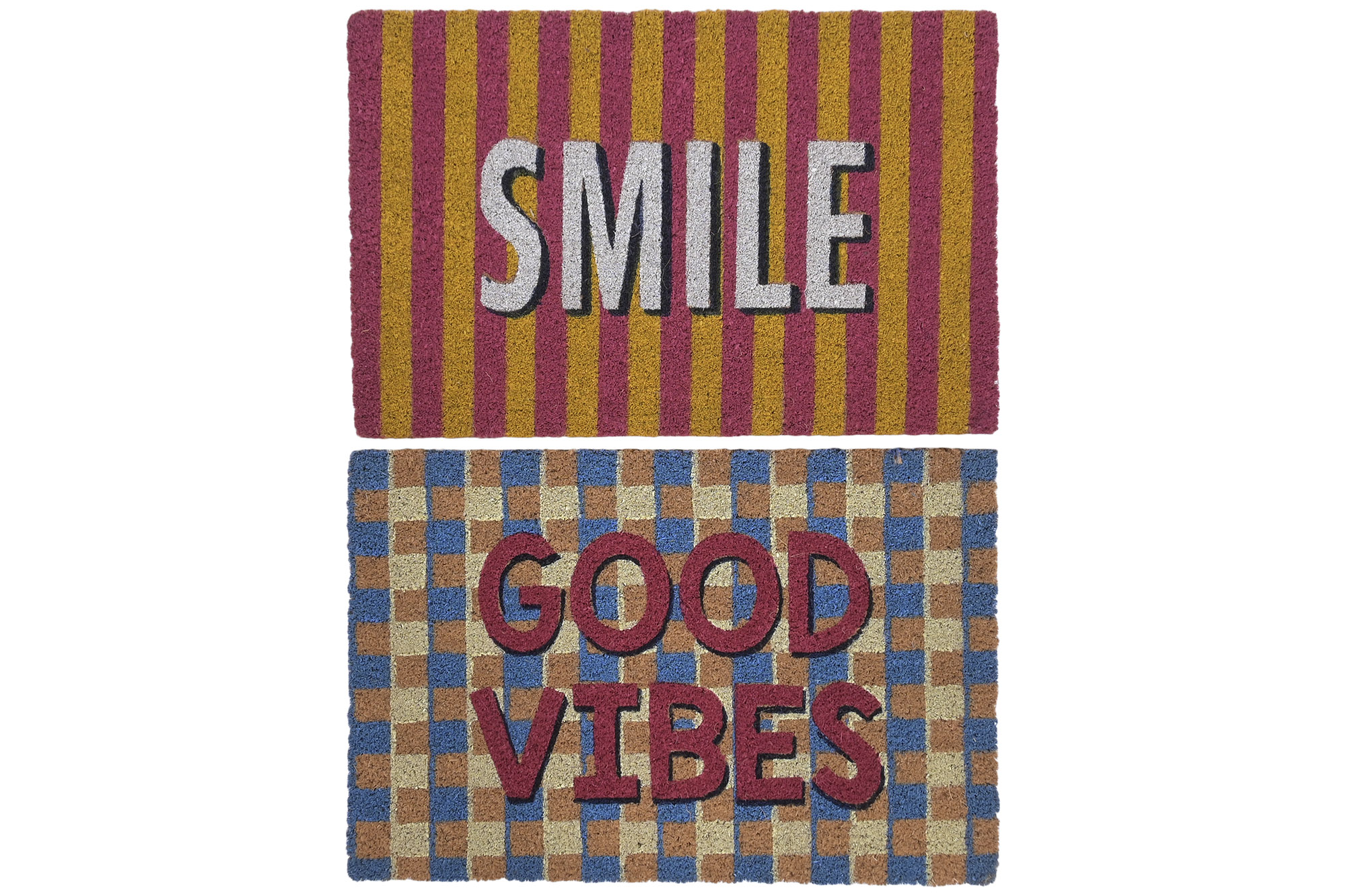 FELPUDO FIBRA COCO 60X40X1,5 SMILE & GOOD VIBES 2
