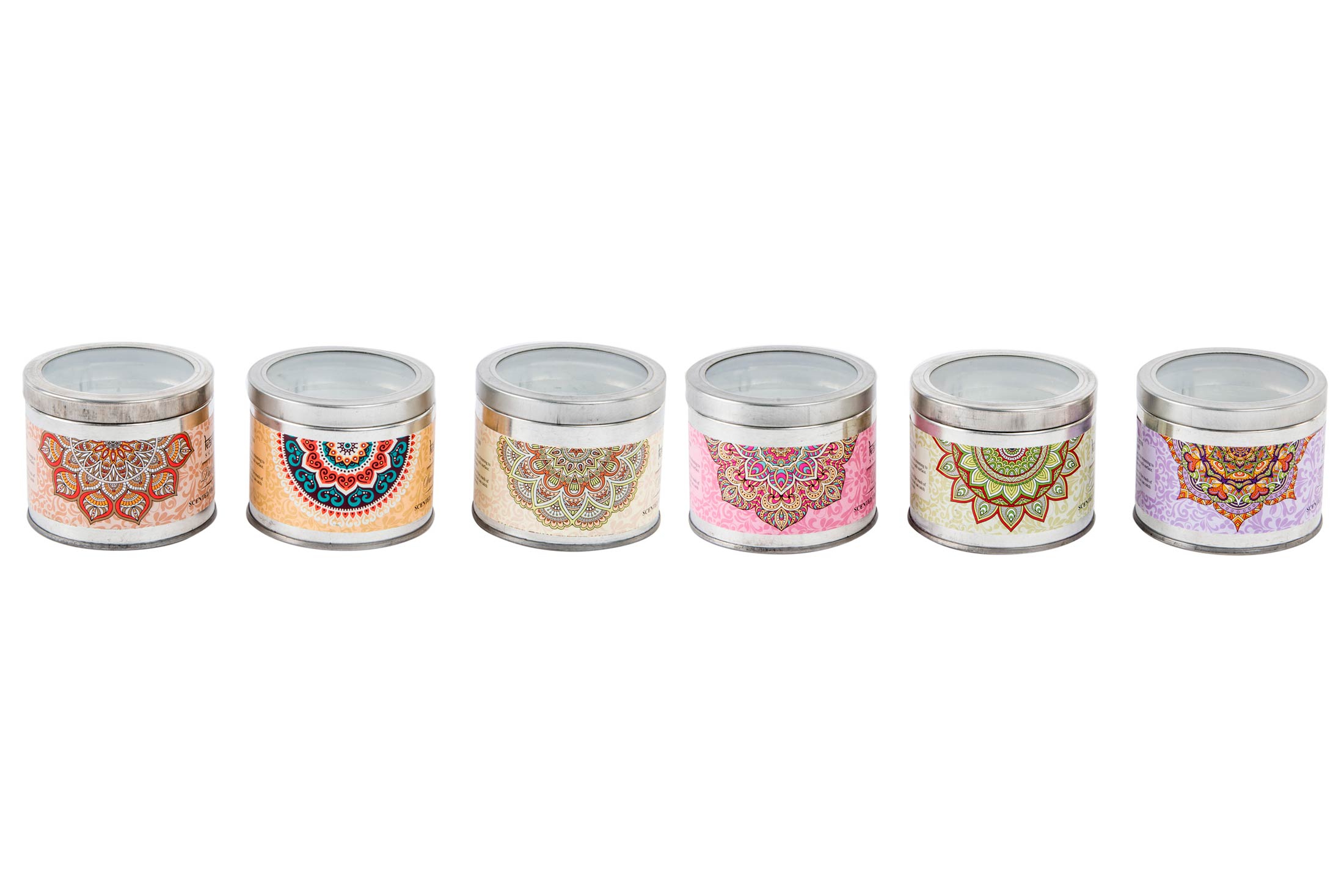 VELA PERFUME CERA PARAFINA 7X7X6 MANDALA 6 SURT.