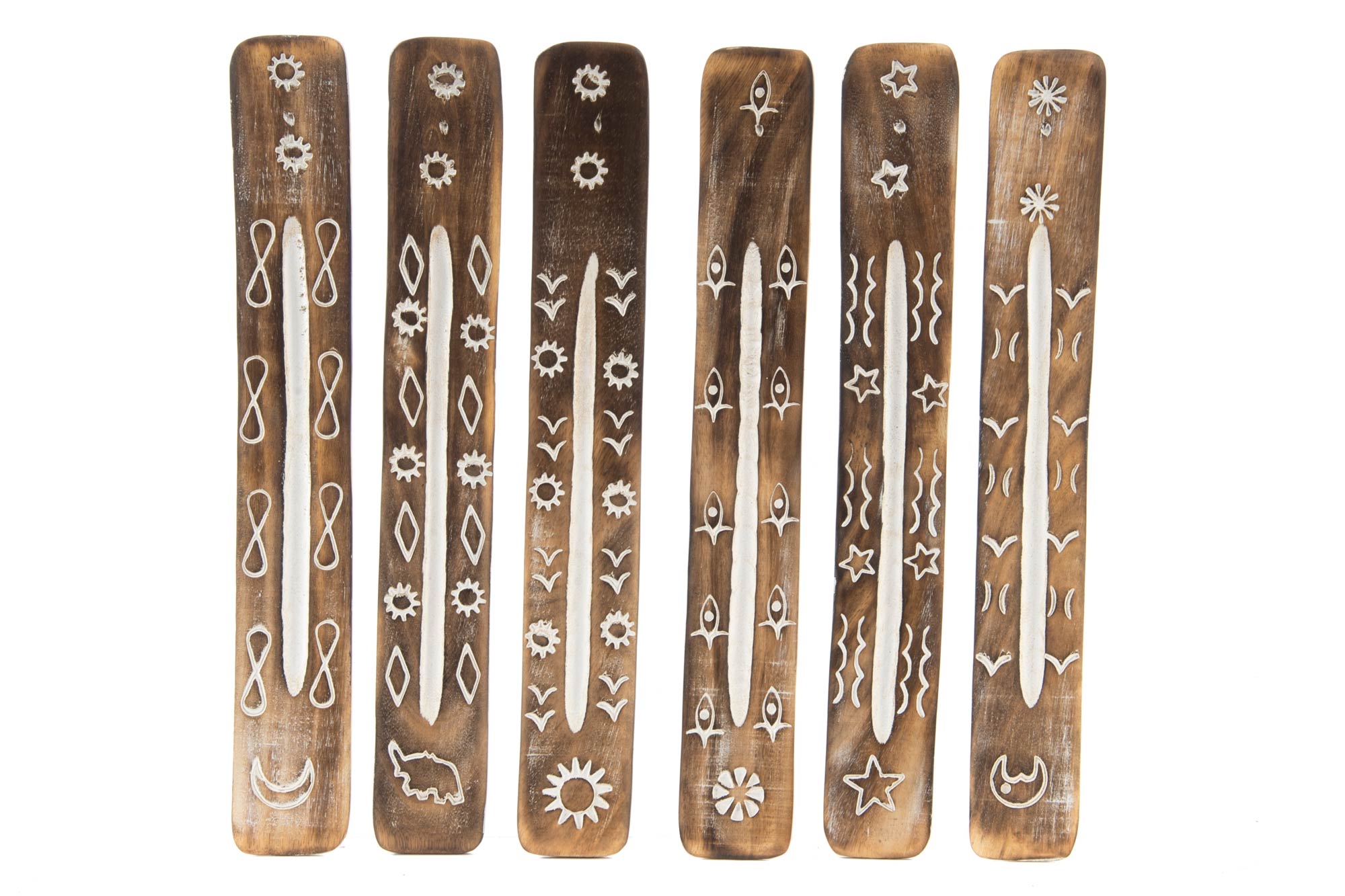 SOPORTE INCIENSO MADERA 26X3,5X0,5 ETNICO 6 SURT.