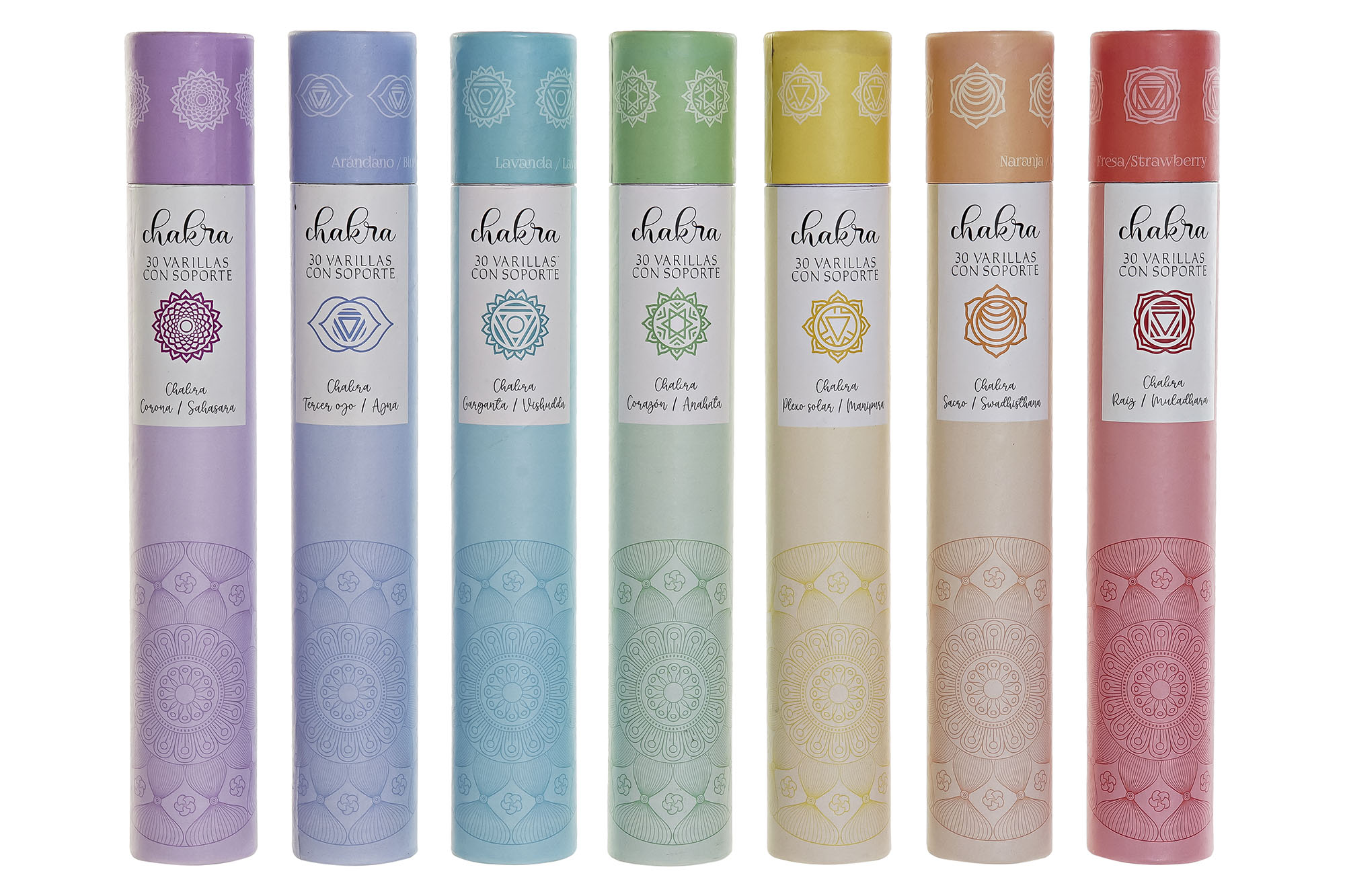 INCIENSO VARILLA SET 30 AROMA 35X19,5X29 CHAKRAS 7