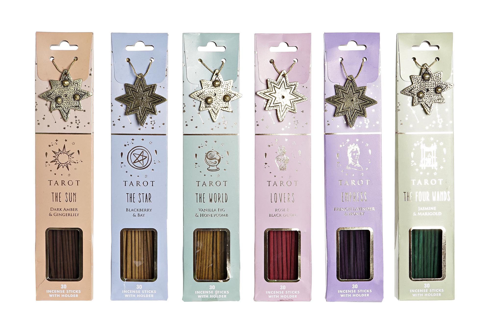 INCIENSO VARILLA SET 30 AROMA 6,5X2,3X30,5 TAROT 6