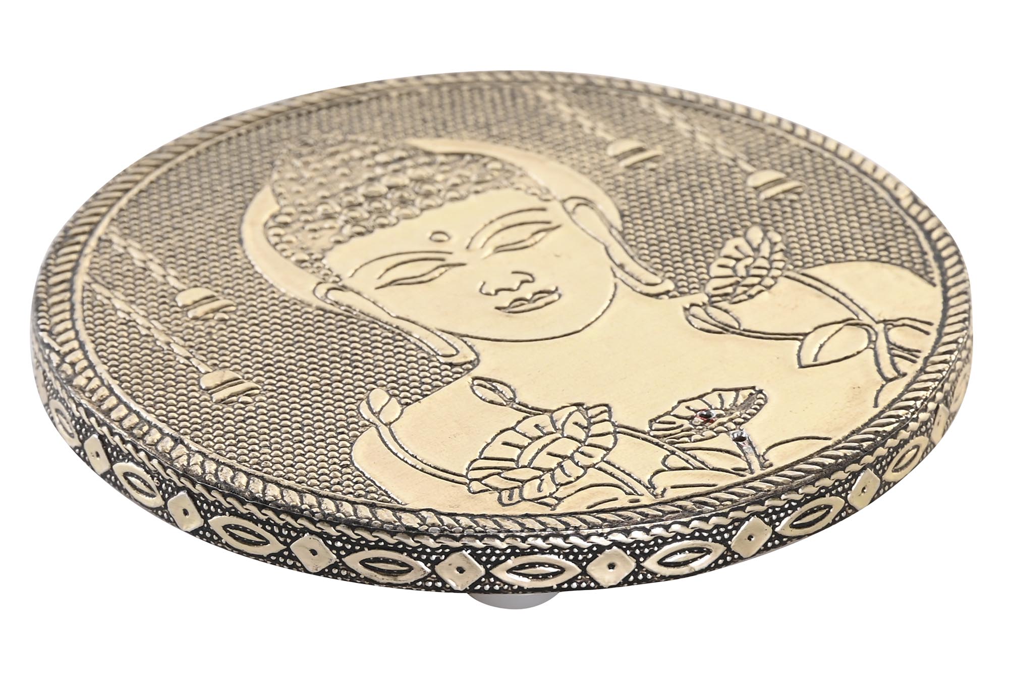 SOPORTE INCIENSO MADERA ALUMINIO 10X10X1 BUDDHA