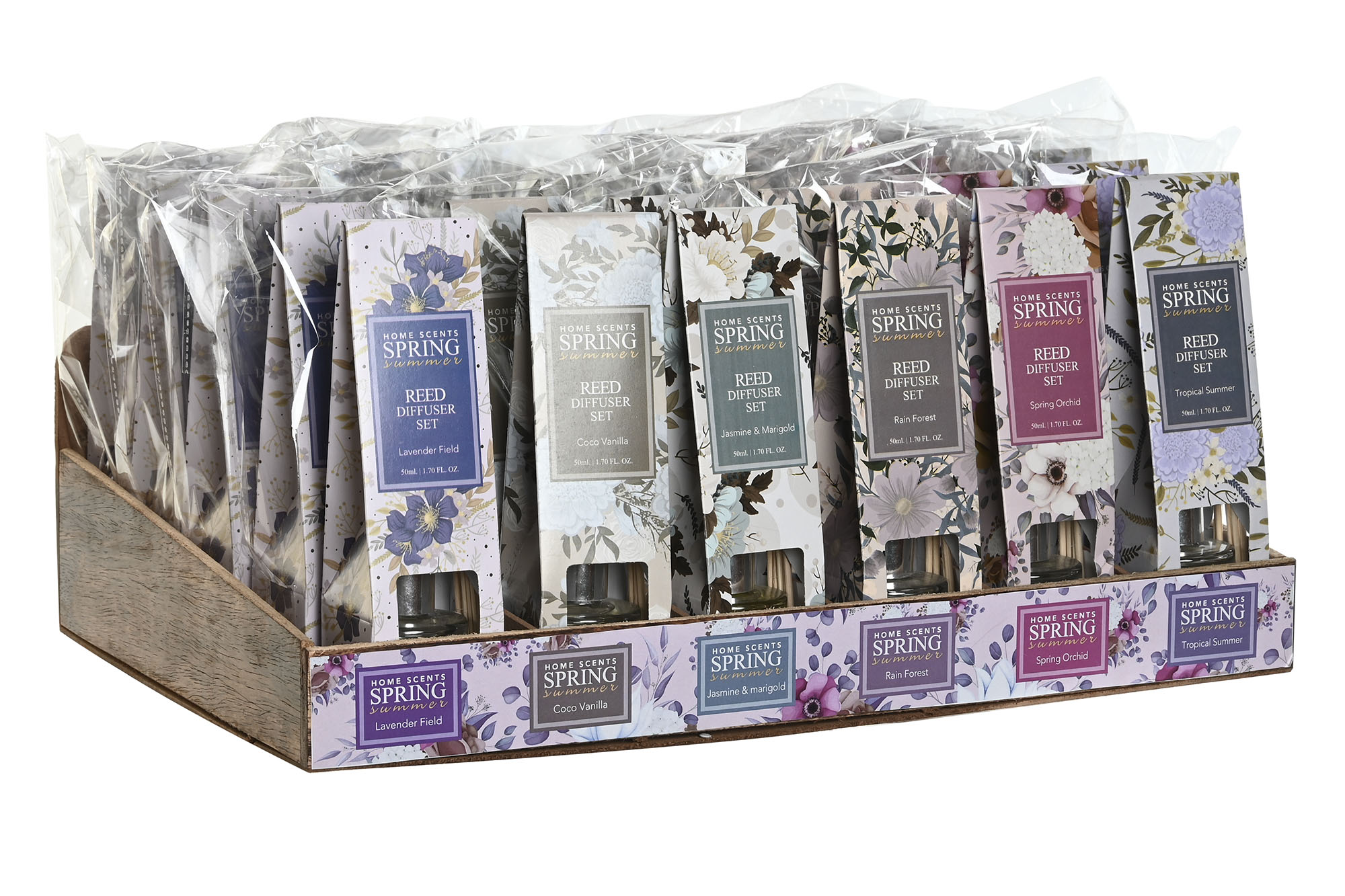 AMBIENTADOR MIKADO CRISTAL 6X6X21 50 ML, FLORAL 6
