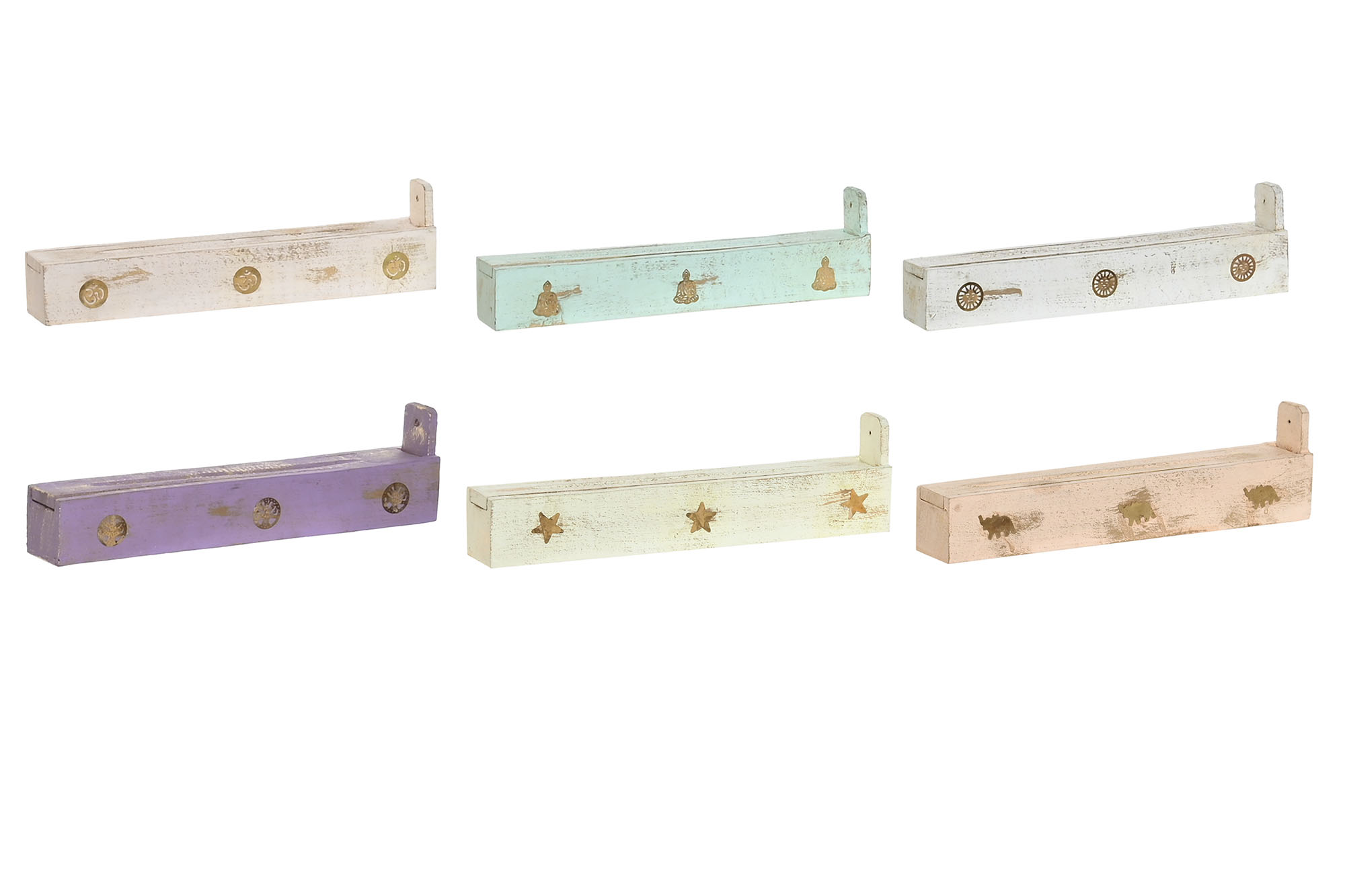SOPORTE INCIENSO SET 12 MADERA 24X4X6 CON 12 VARIL