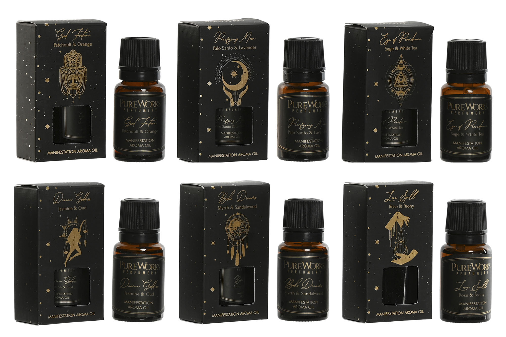 ACEITE ESENCIAS SET 24 CRISTAL 5,2X3X9 10ML, MAGIC