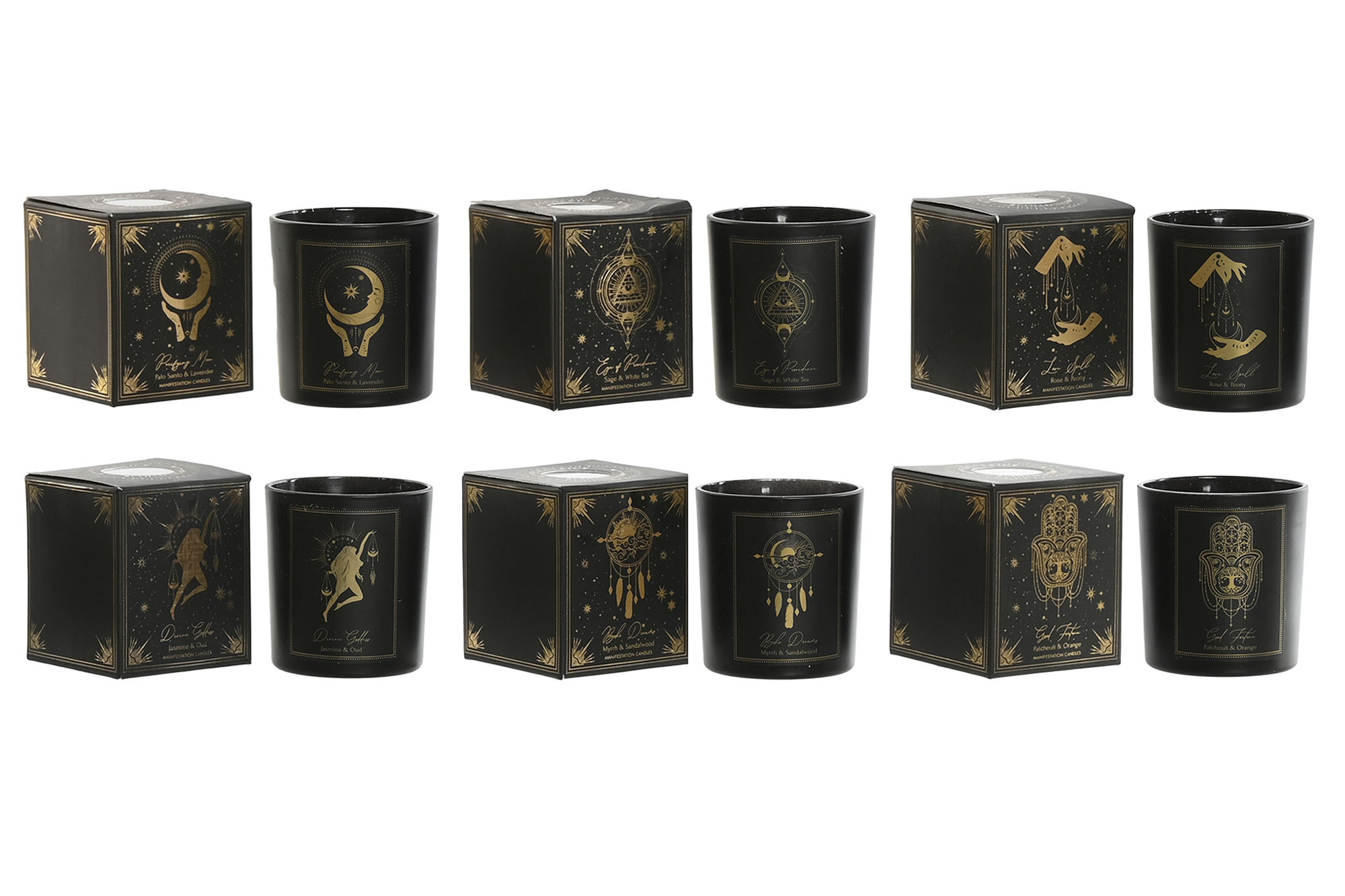 VELA CERA PARAFINA 7X7X8 120GR, BLACK MAGIC 6 SURT