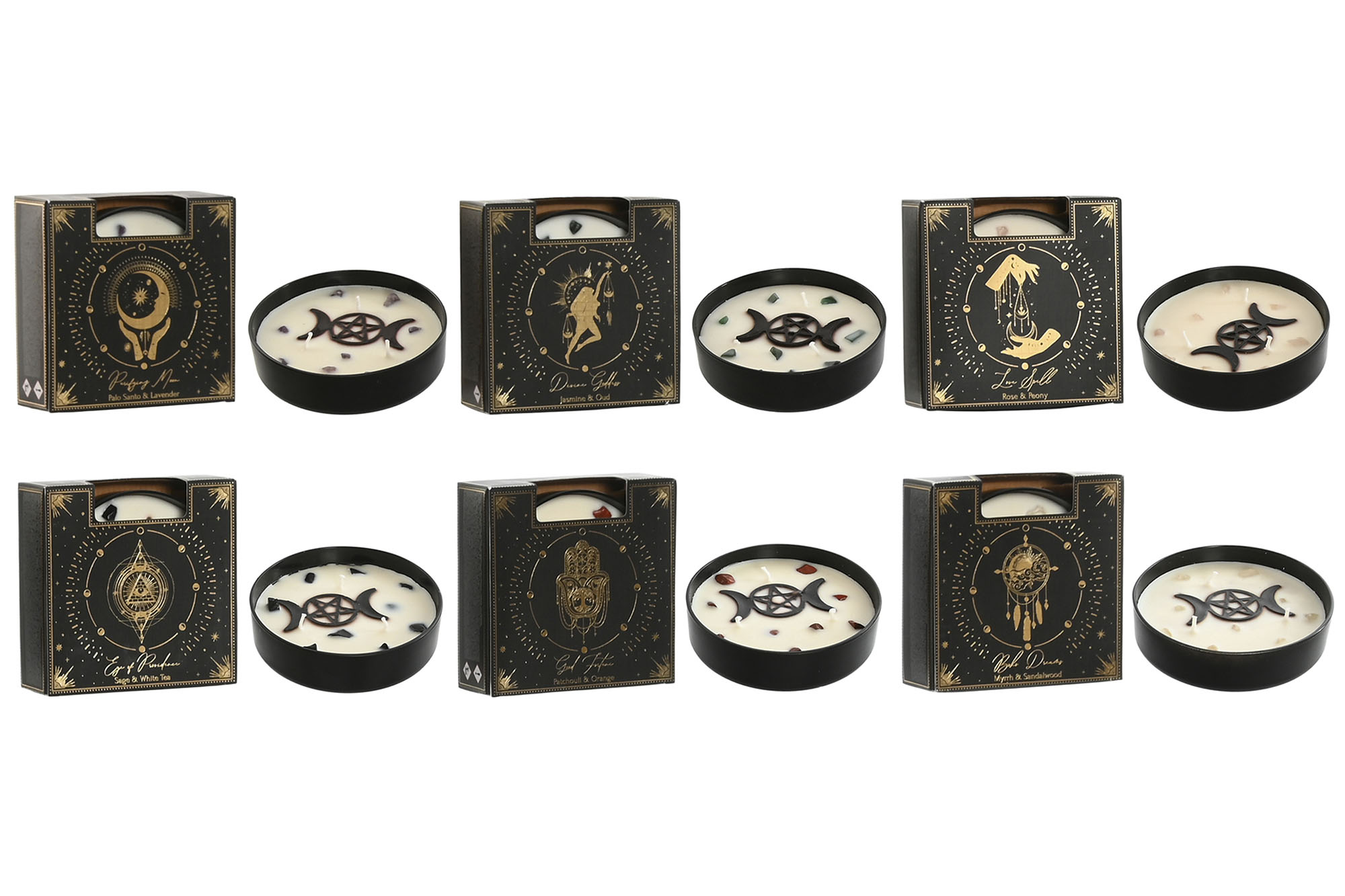 VELA CERA PARAFINA 13,7X13,7X5 300GR BLACK MAGIC 6