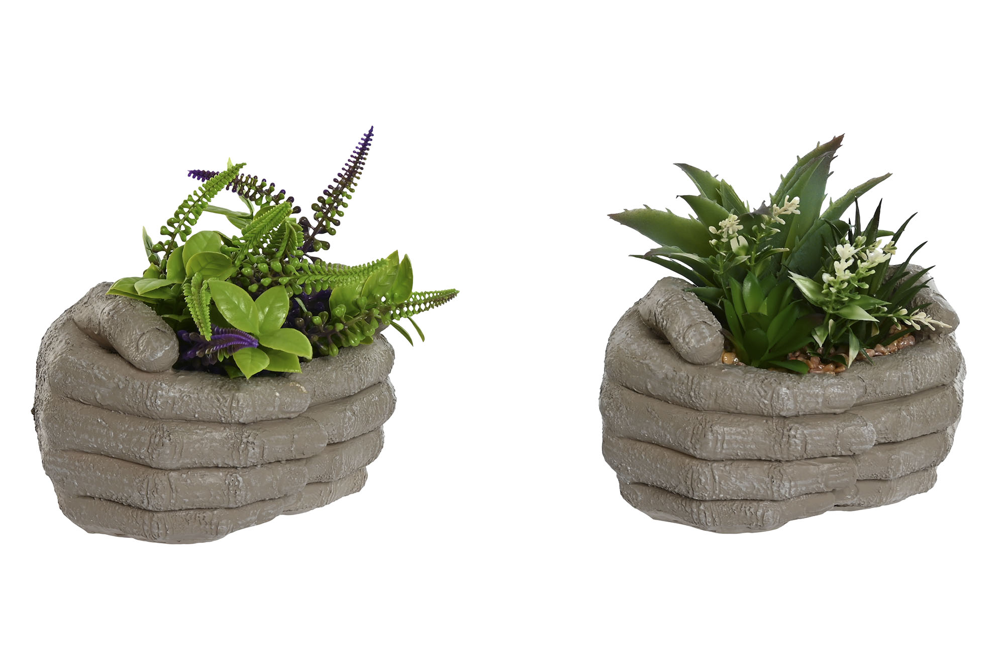PLANTA RESINA PE 18,5X16X17 MANOS 2 SURT.