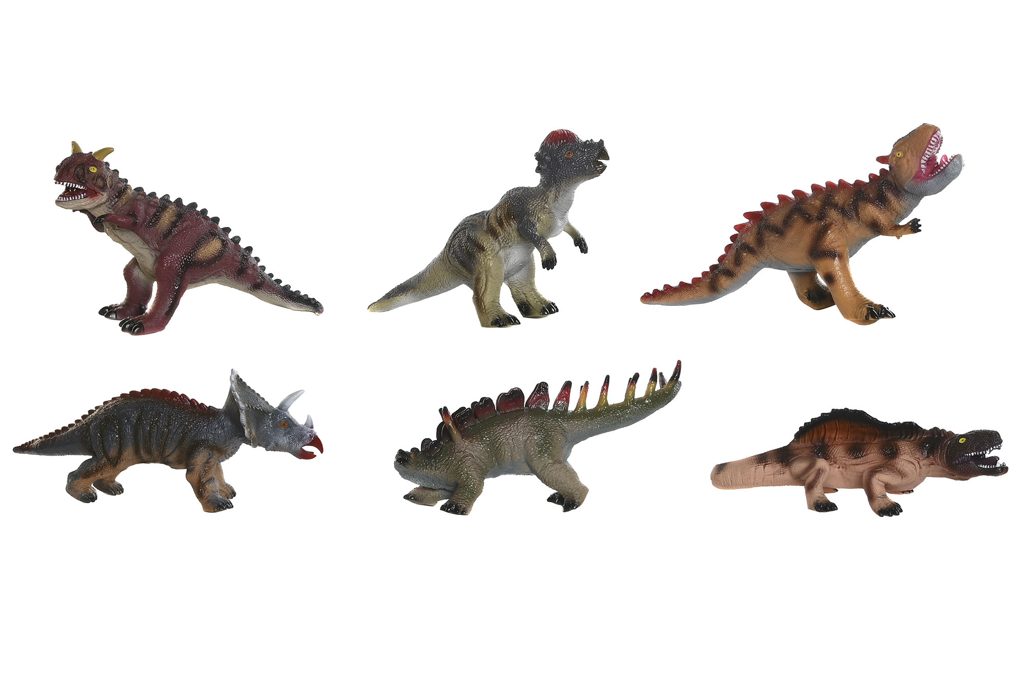 JUGUETE PVC 28X13X17 DINOSAURIO BLANDO 6 SURT.