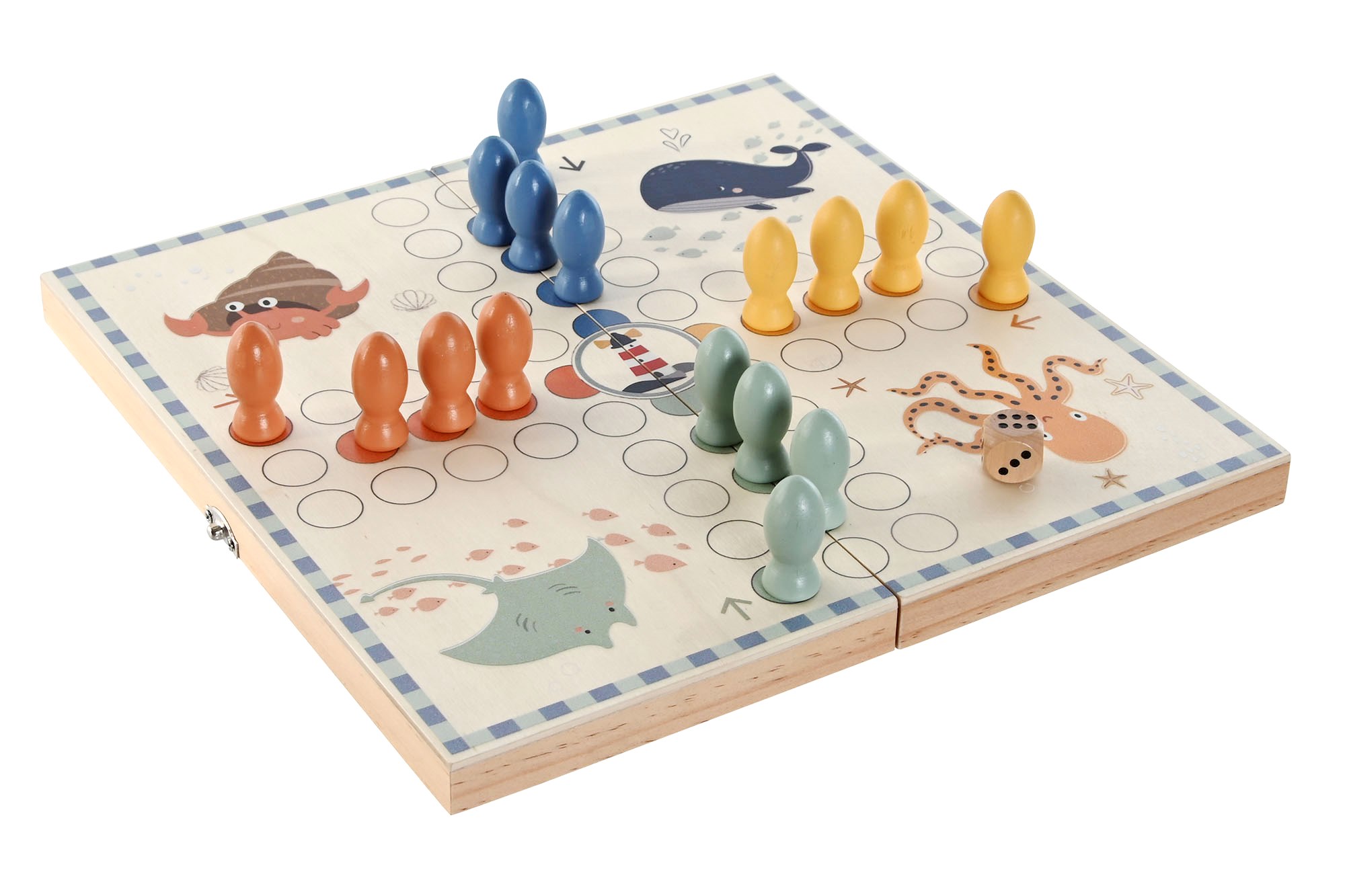 JUEGO DE MESA SET 18 MADERA 26X13X3,3 PARCHIS