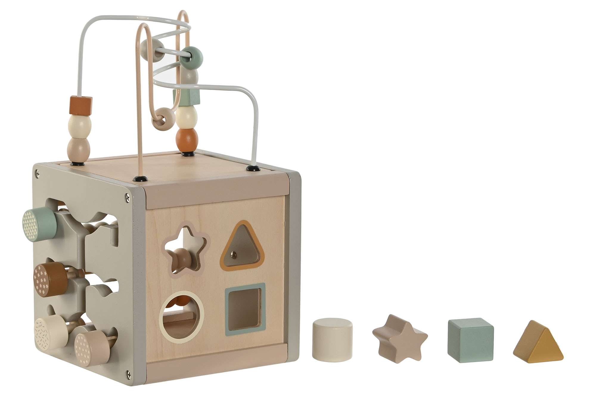 JUGUETE MADERA METAL 16,5X16,5X20 CUBO ACTIVIDADES