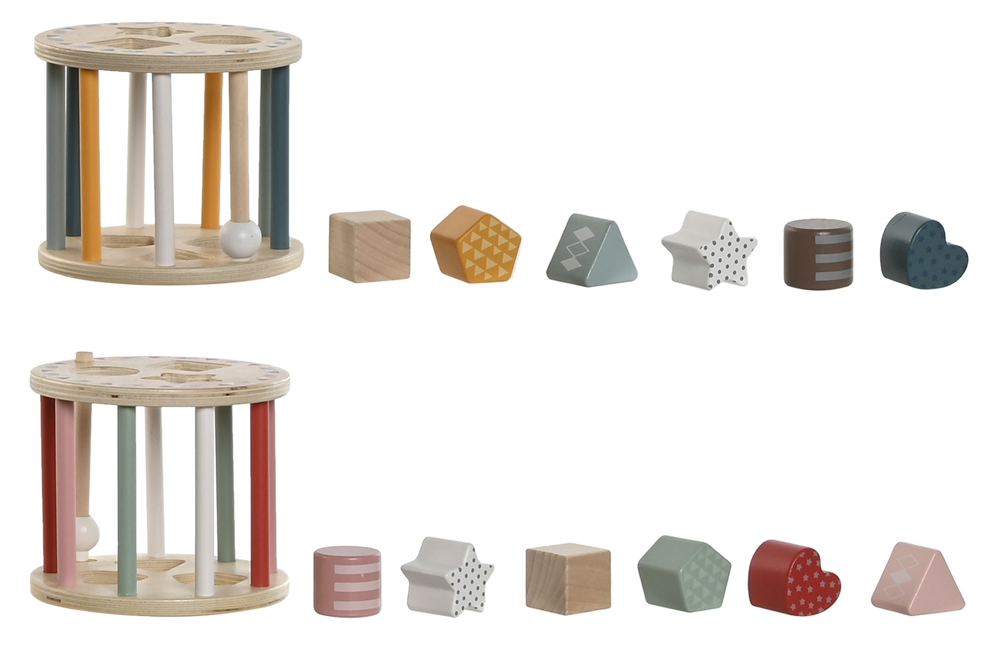 JUGUETE SET 7 MADERA 13X13X11 BLOQUES 2 SURT.