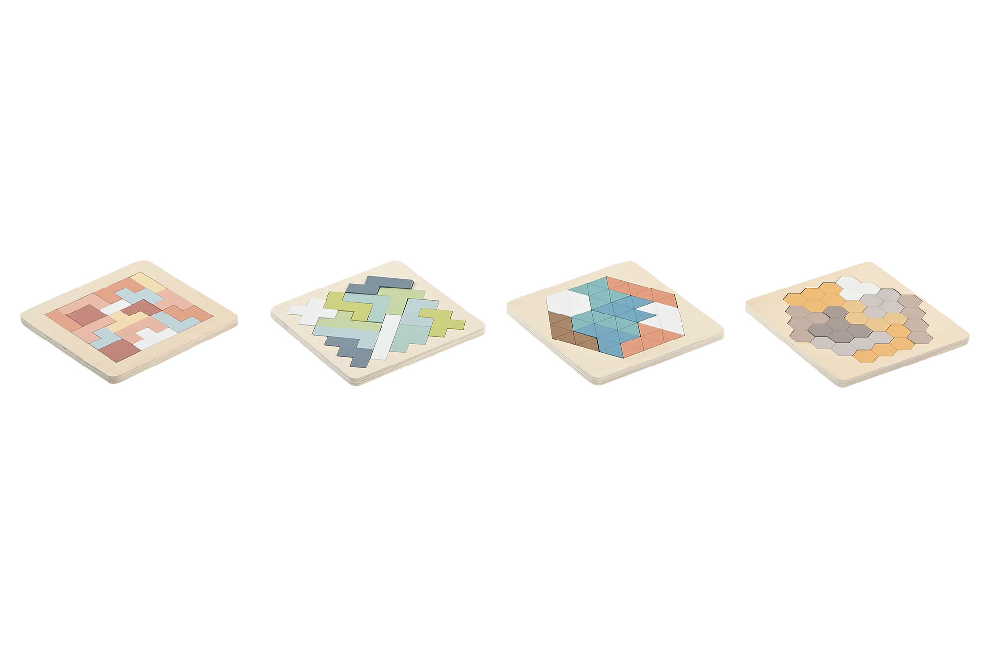 JUGUETE MADERA 13X1X13 PUZZLE 4 SURT.