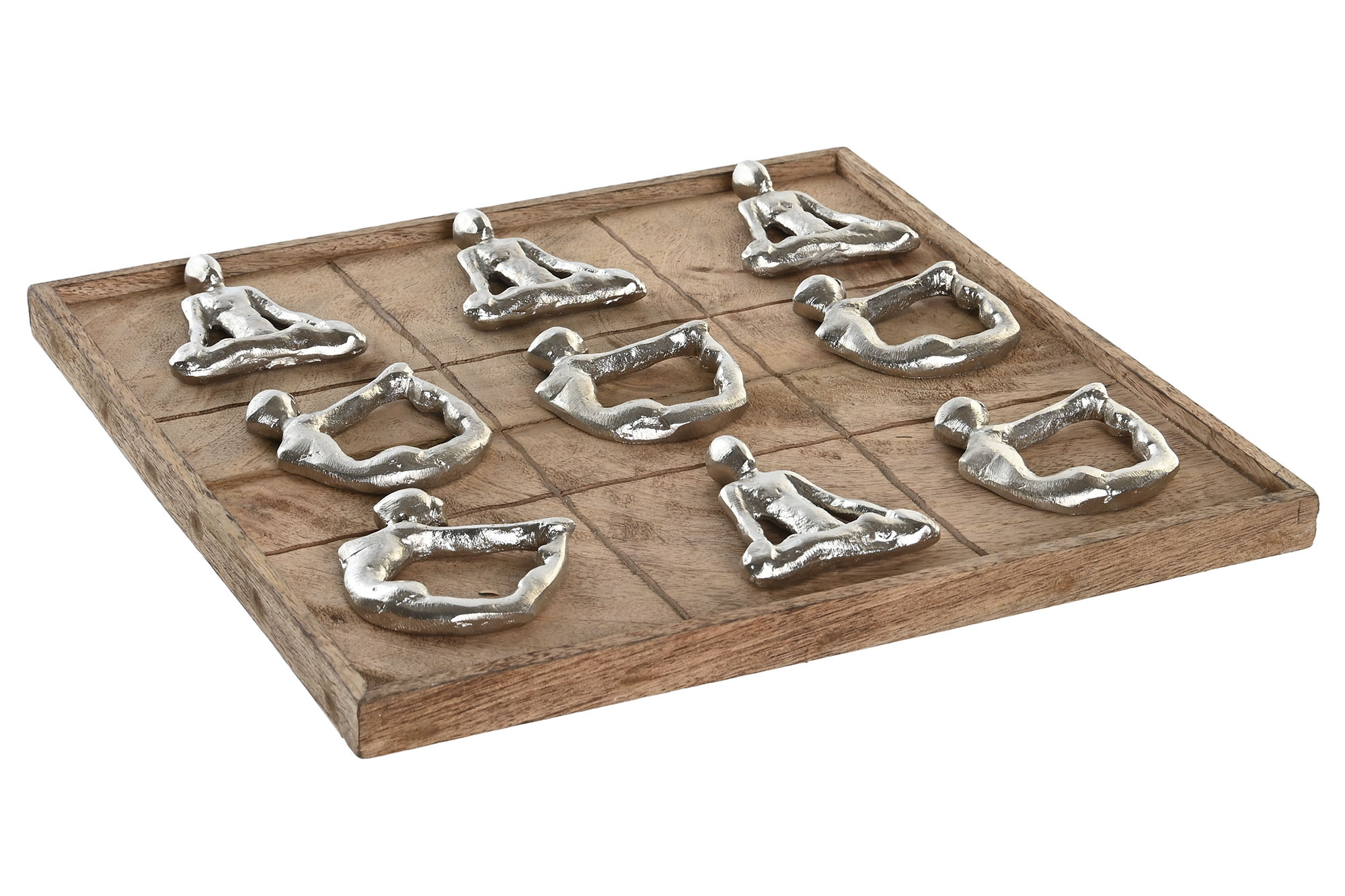 JUEGO DE MESA MANGO ALUMINIO 32X32X3 TRES EN RAYA