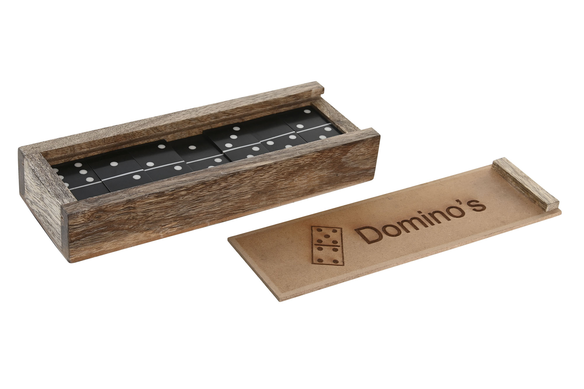JUEGO SET 2 RESINA MDF 20X7X3 DOMINO NATURAL