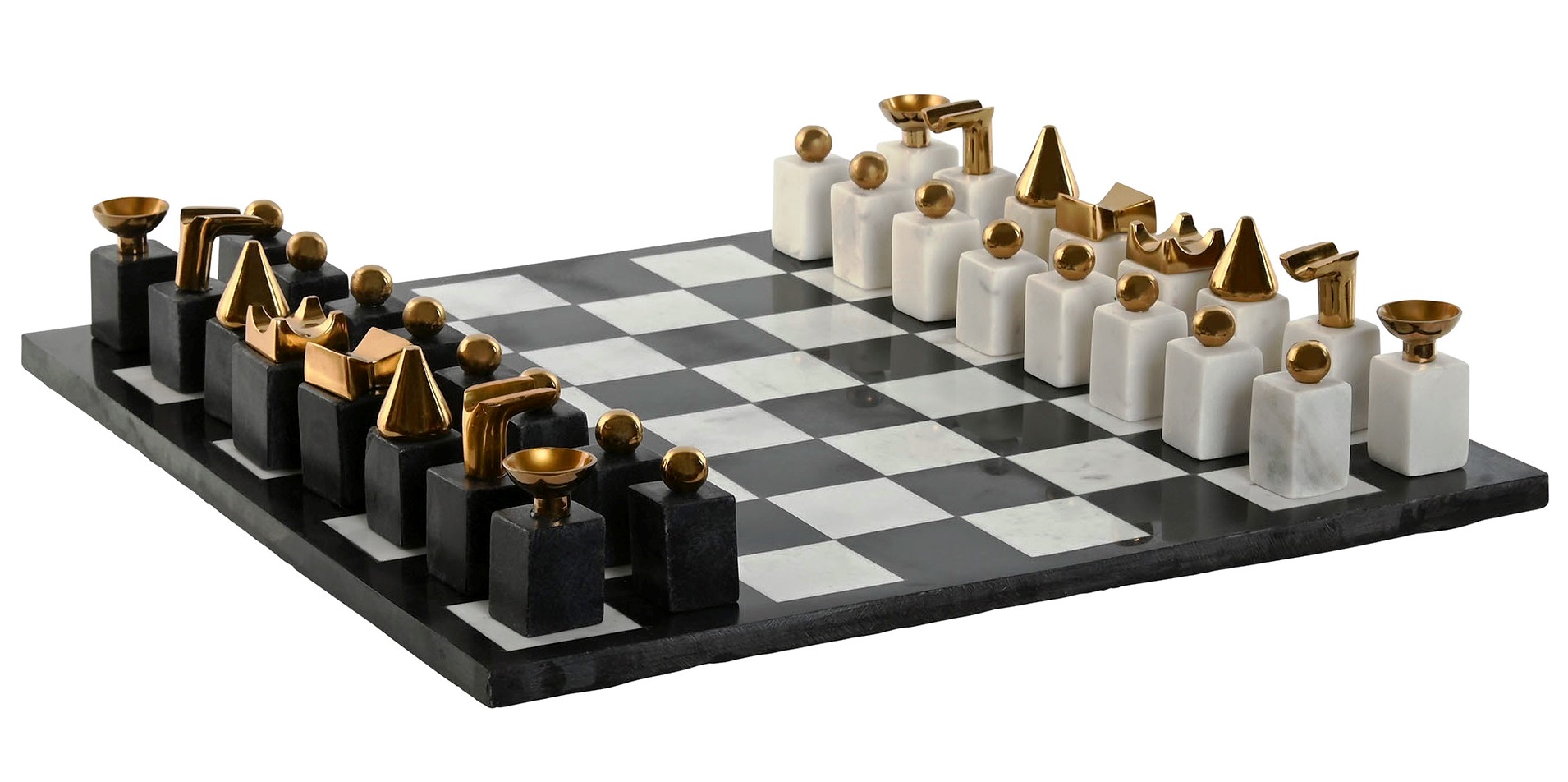 JUEGO GRANITO ACERO 43,5X43,5X2 AJEDREZ DORADO